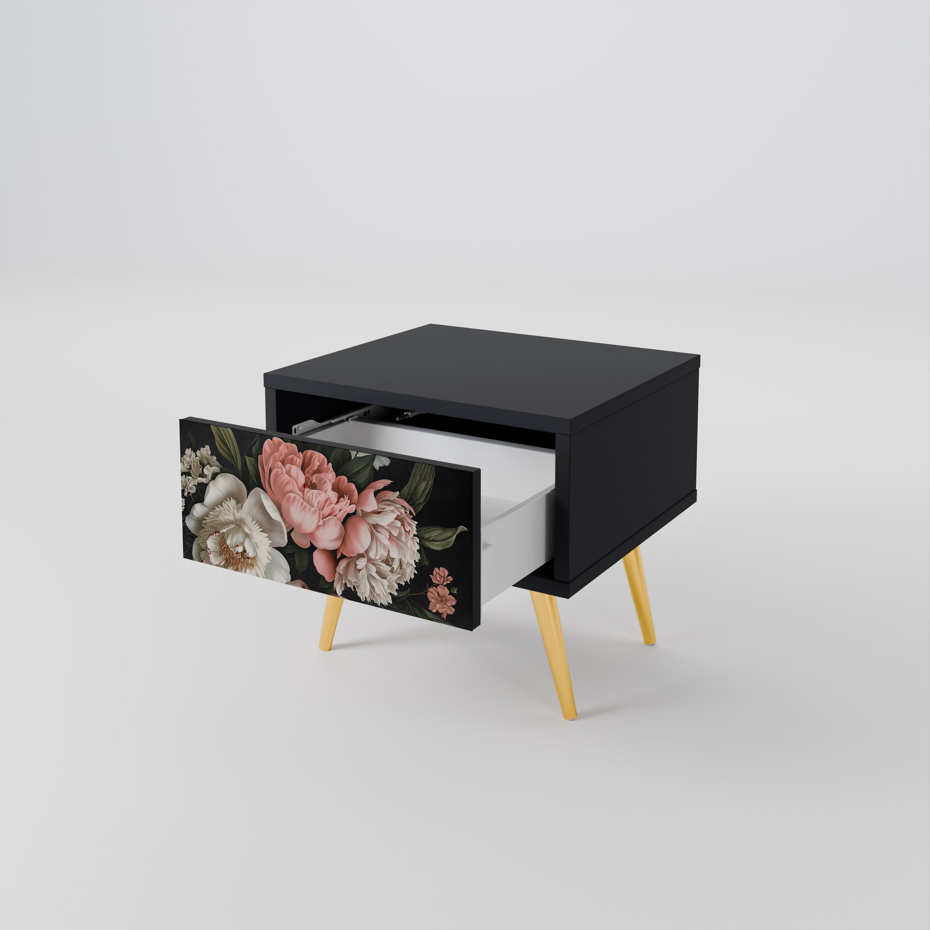 Table de chevet LUSH ELEGANCE en finition noire