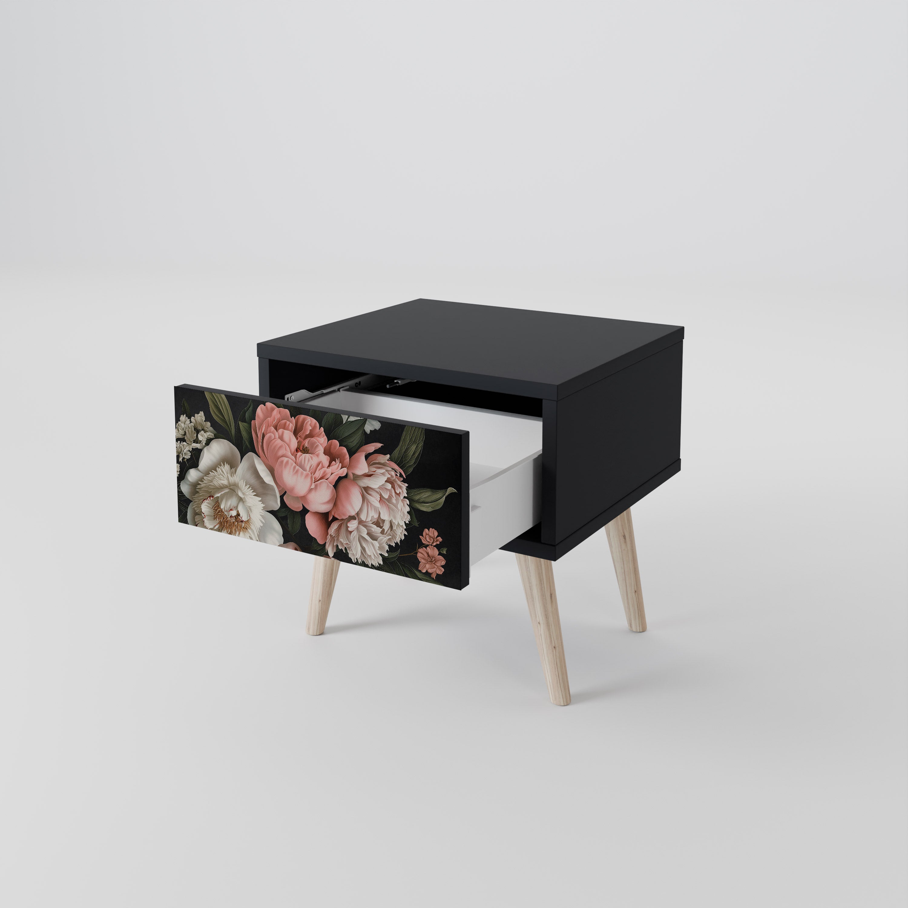 Table de chevet LUSH ELEGANCE en finition noire