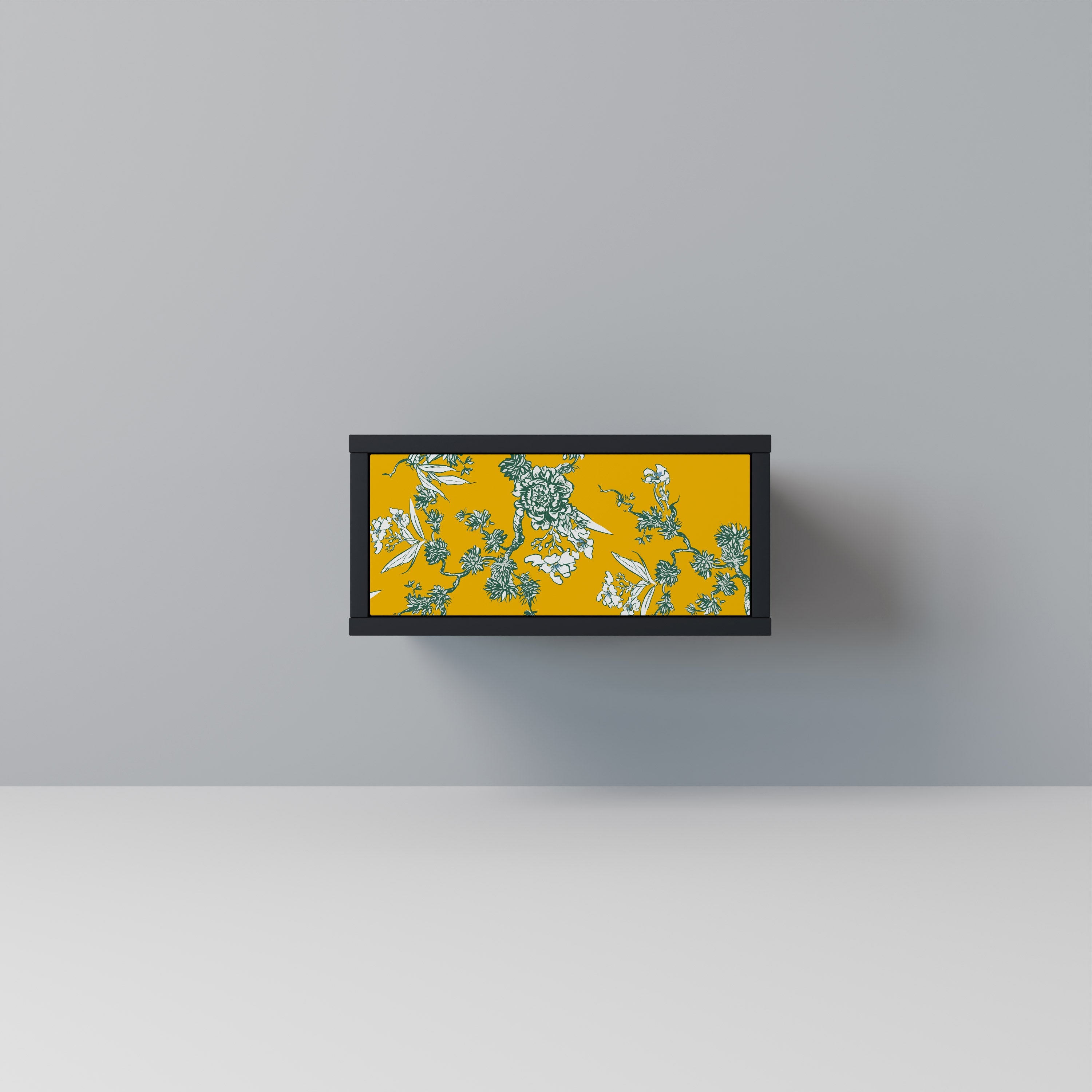 Table de chevet YELLOW CHINOISERIE en finition noire