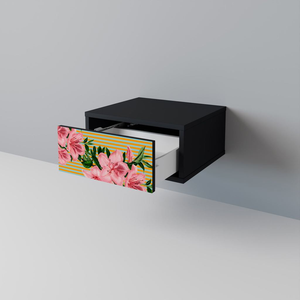 Table de chevet FRAGILE BEAUTY en finition noire