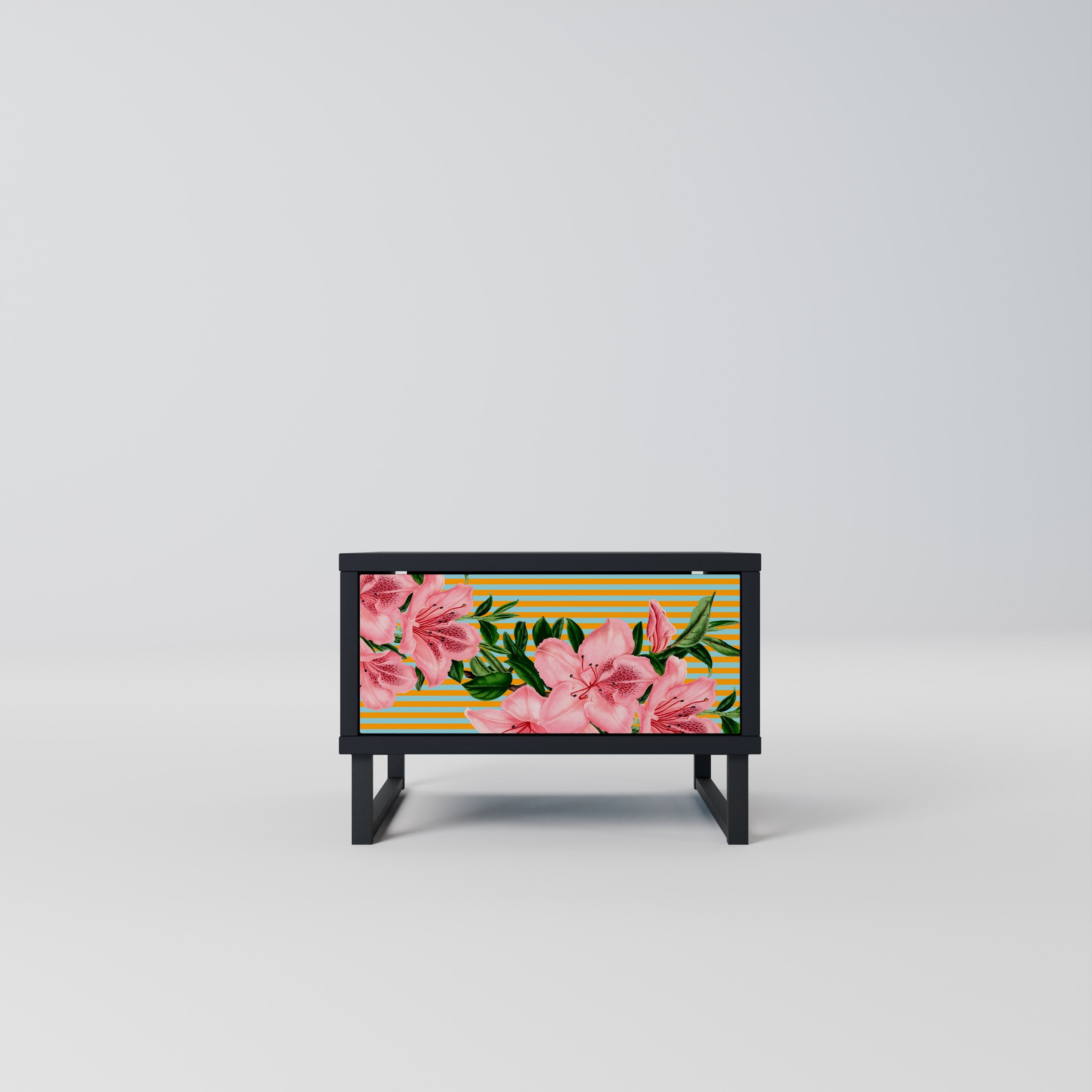 Table de chevet FRAGILE BEAUTY en finition noire