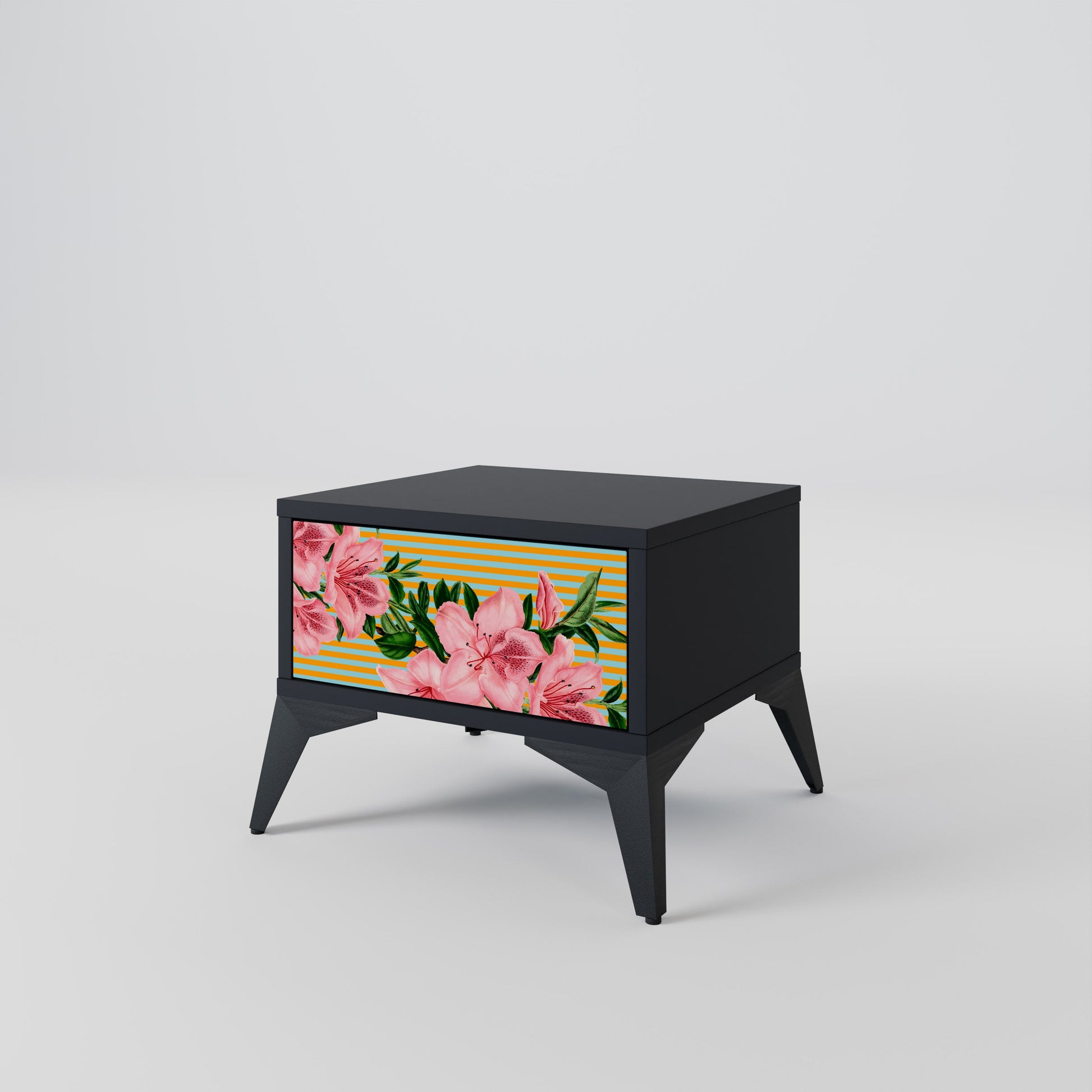 Table de chevet FRAGILE BEAUTY en finition noire
