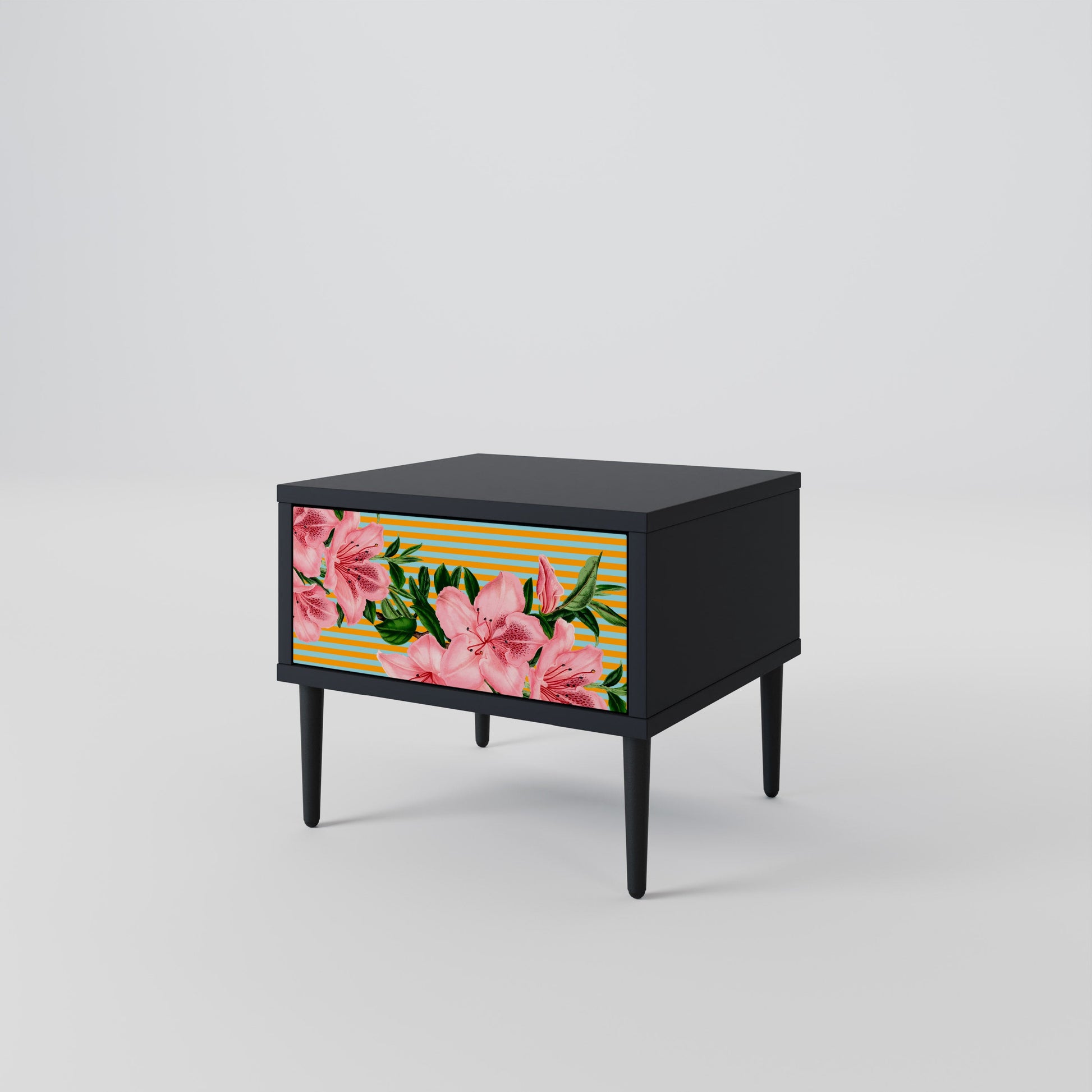 Table de chevet FRAGILE BEAUTY en finition noire