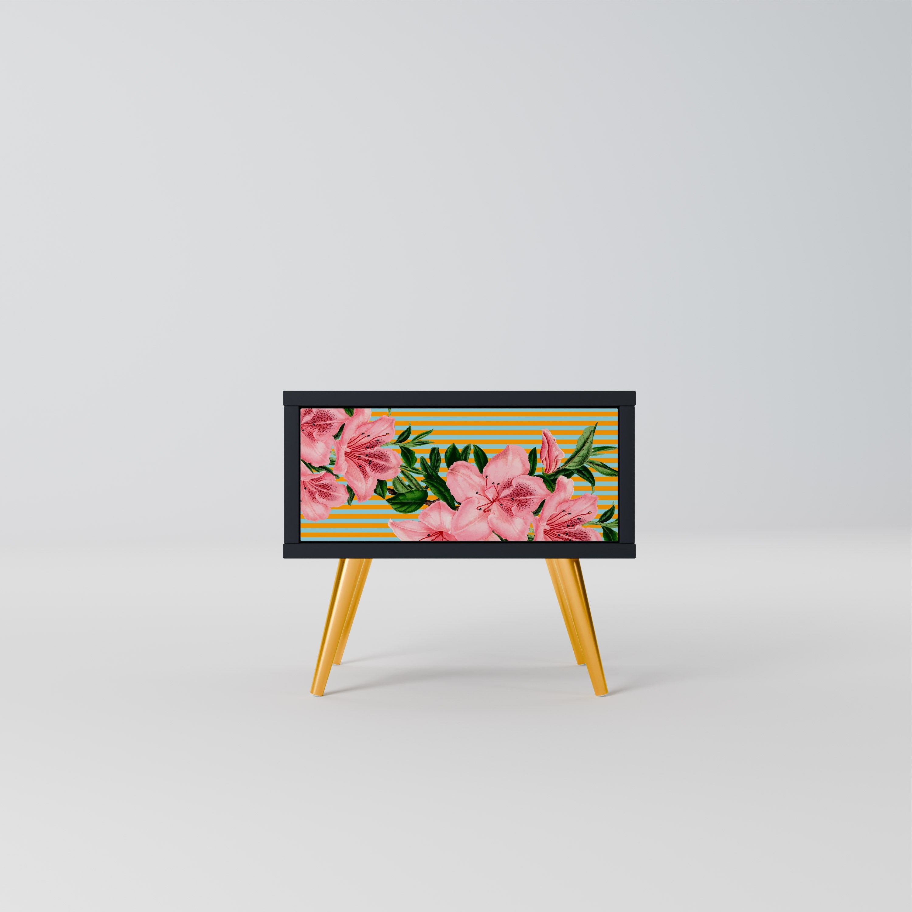 Table de chevet FRAGILE BEAUTY en finition noire