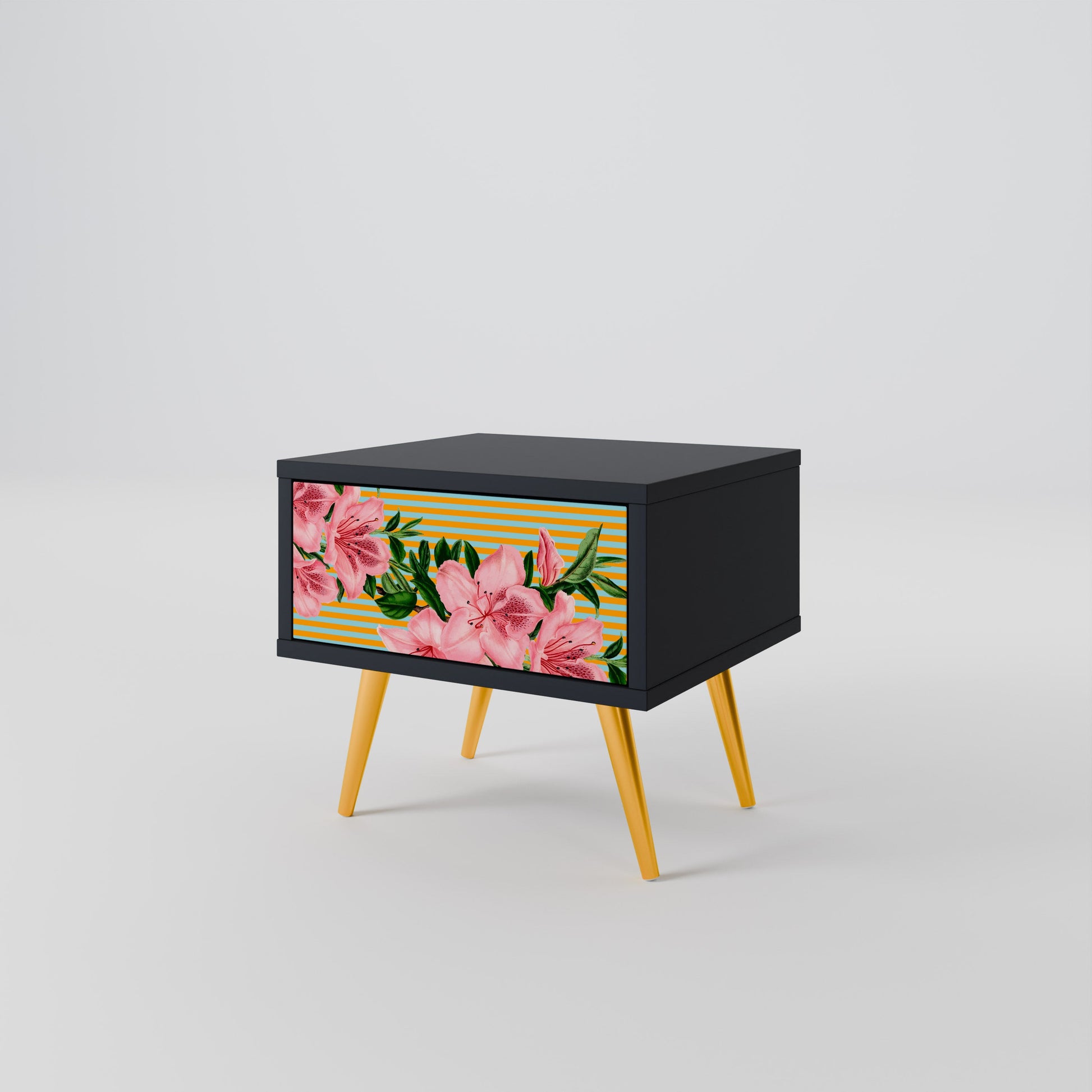Table de chevet FRAGILE BEAUTY en finition noire