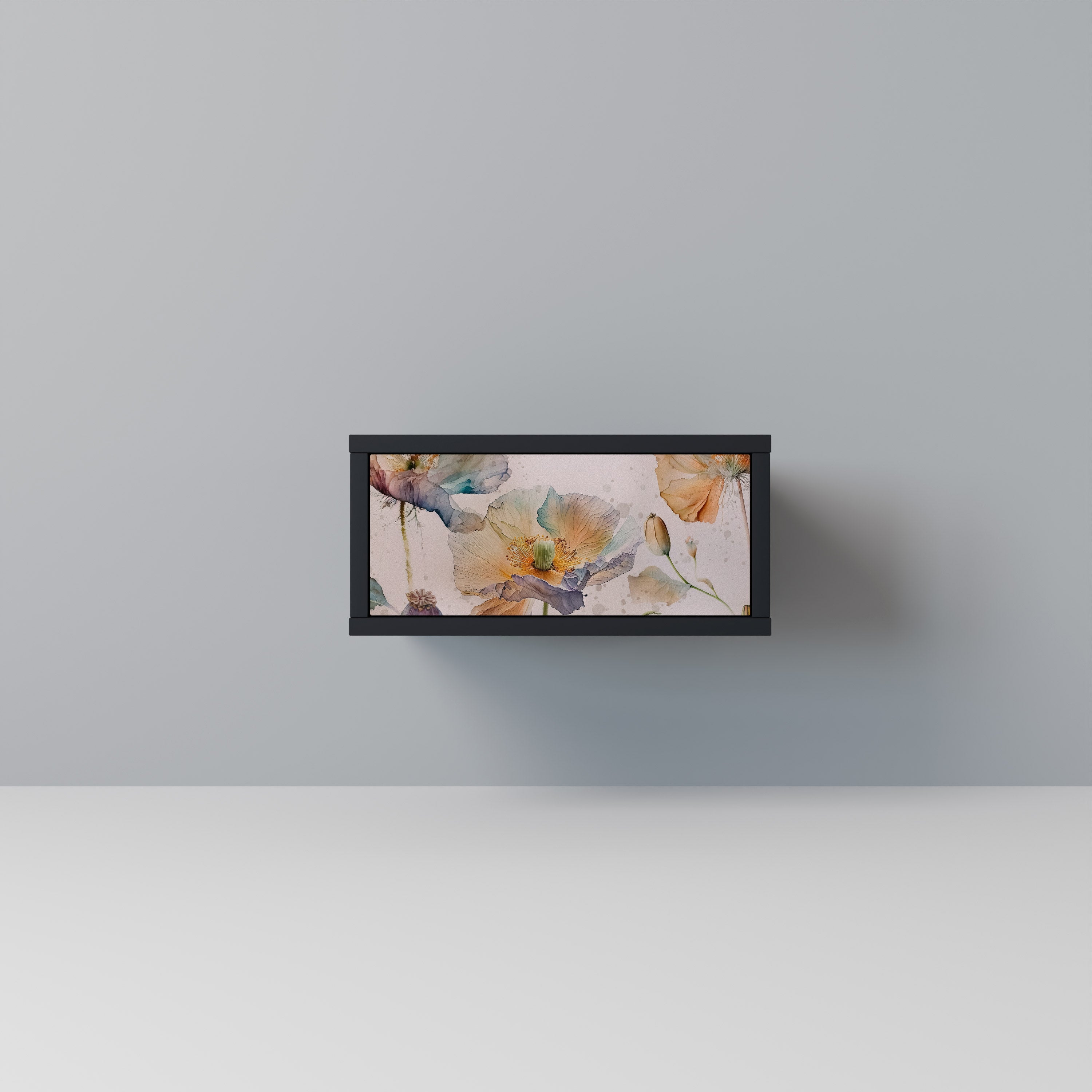 Table de chevet SOFTEN POPPY en finition noire