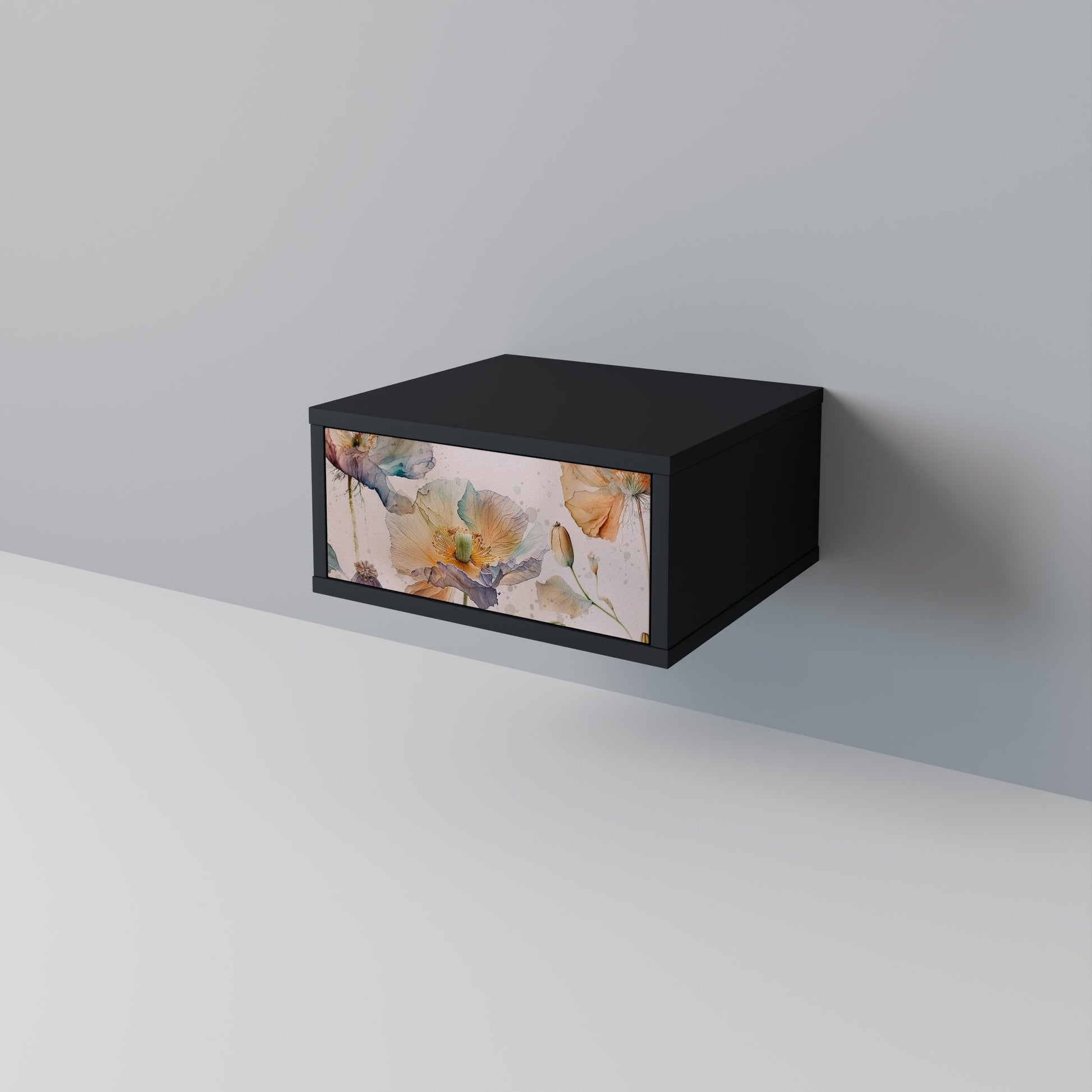Table de chevet SOFTEN POPPY en finition noire