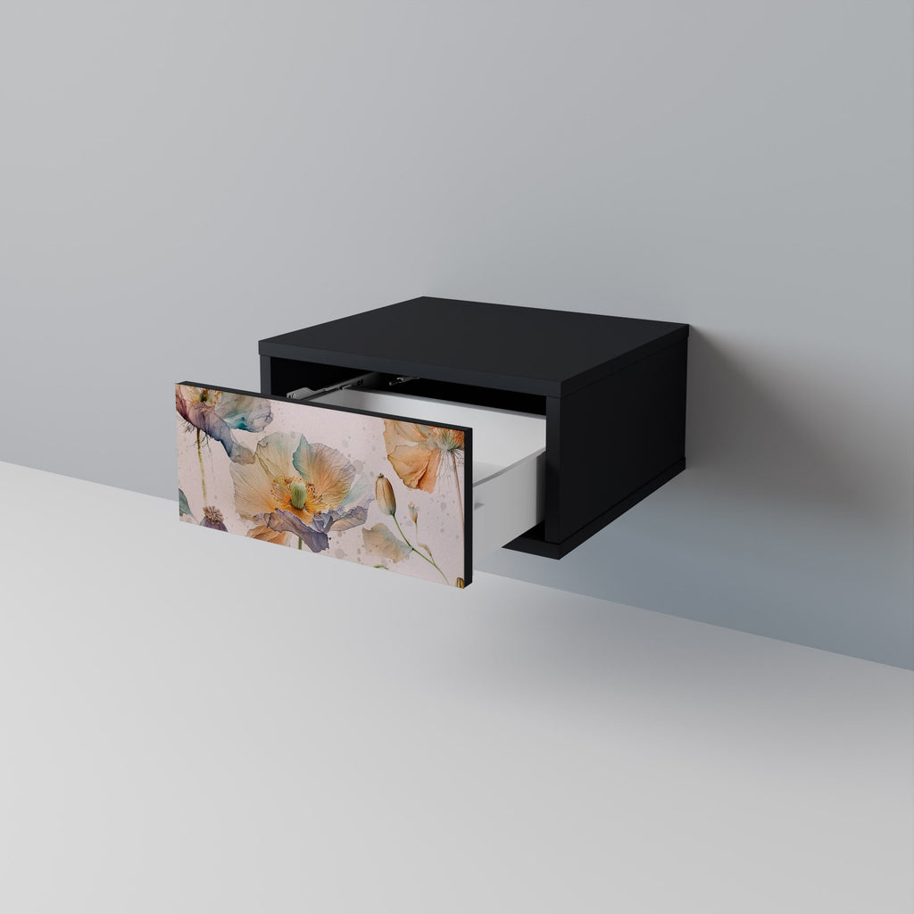 Table de chevet SOFTEN POPPY en finition noire