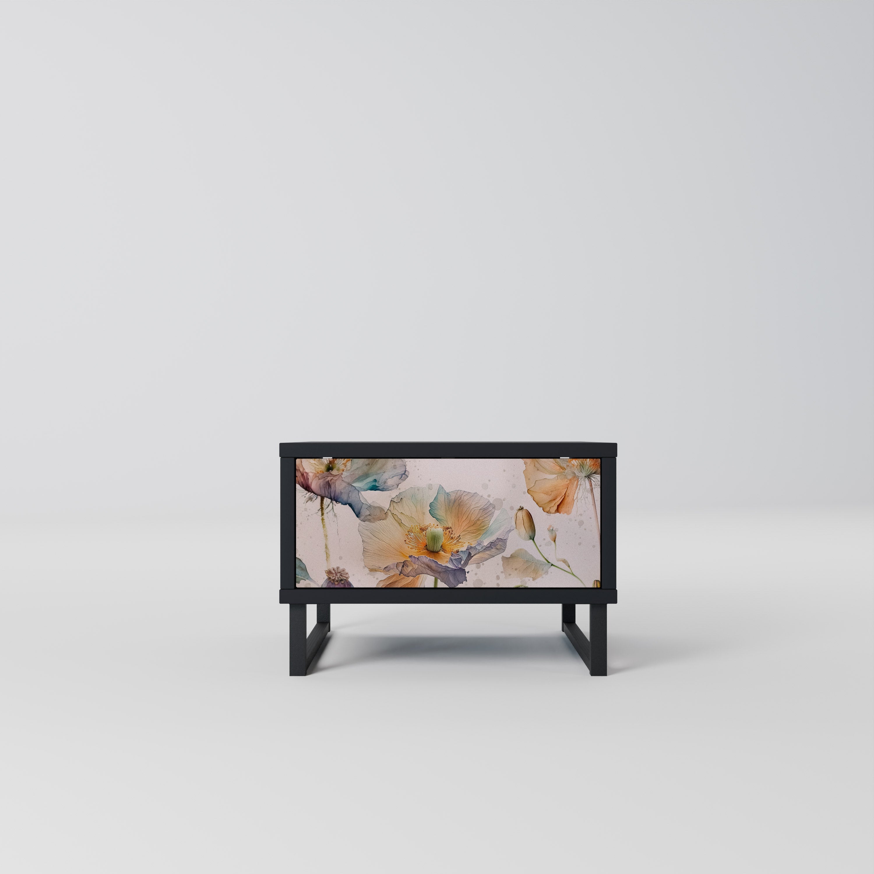 Table de chevet SOFTEN POPPY en finition noire