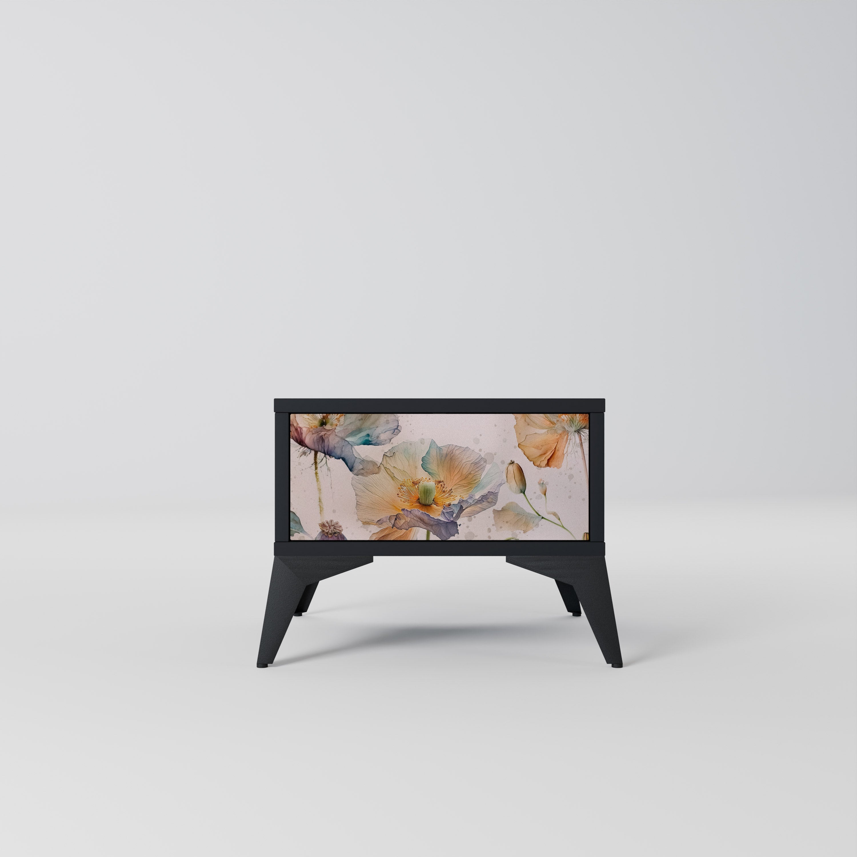 Table de chevet SOFTEN POPPY en finition noire