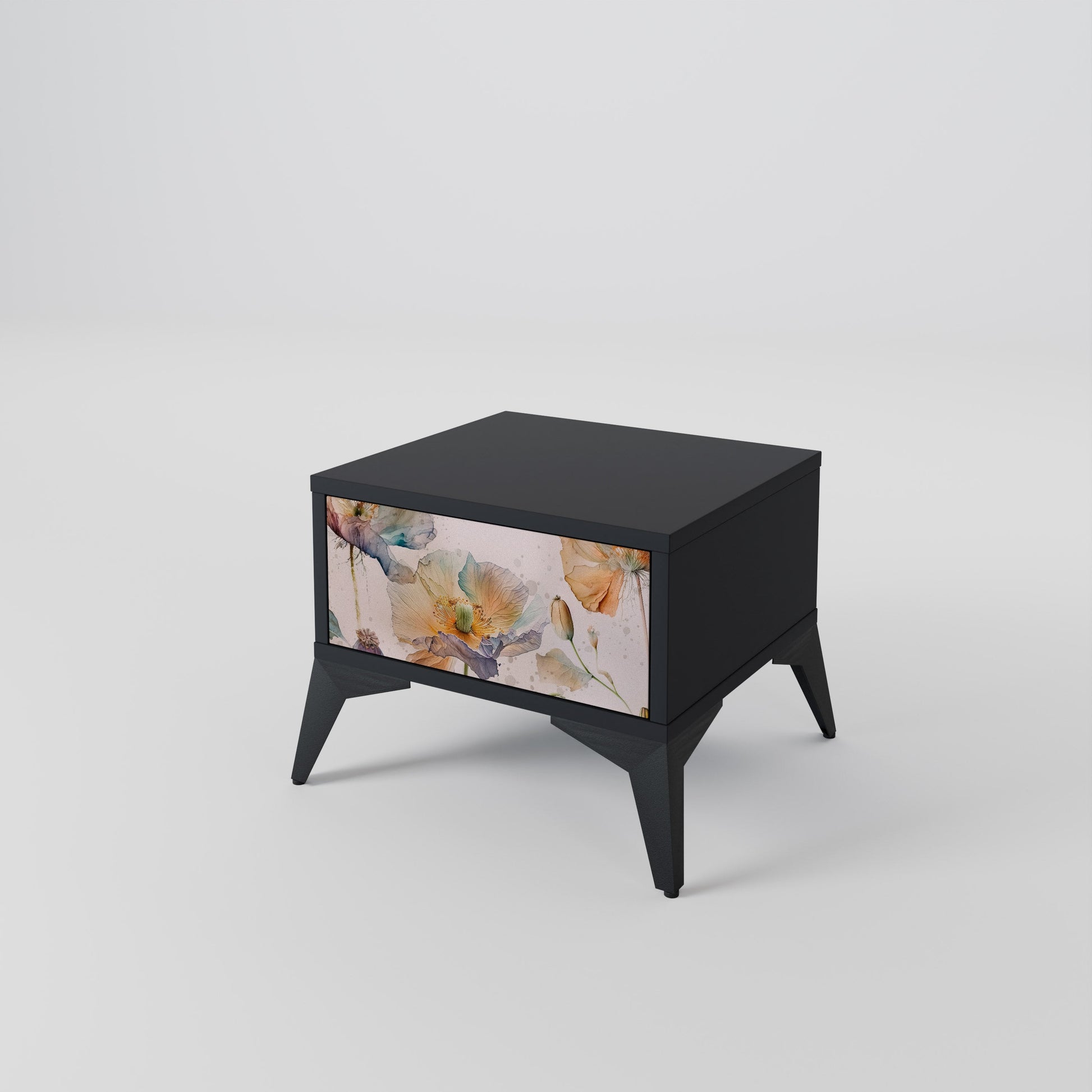 Table de chevet SOFTEN POPPY en finition noire