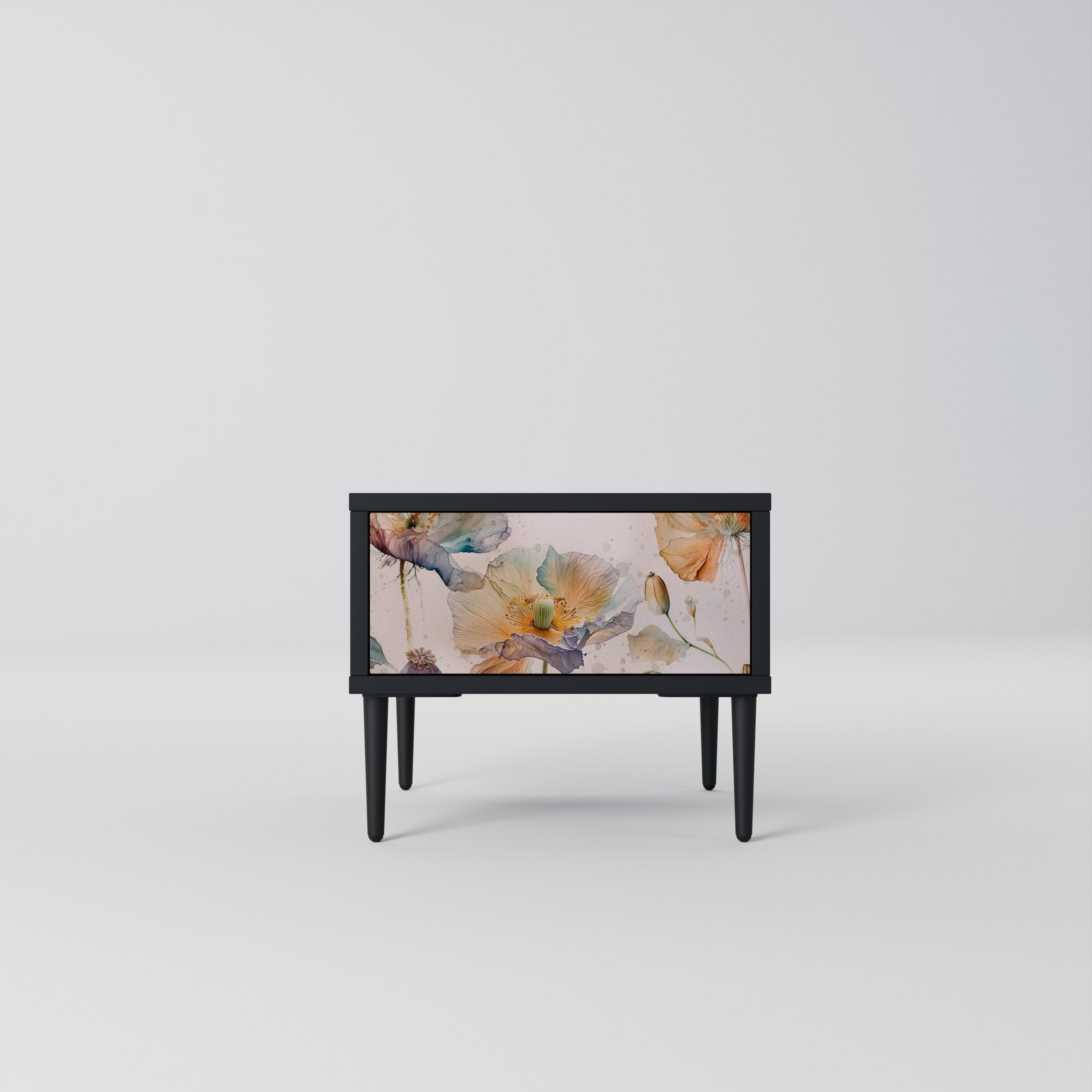 Table de chevet SOFTEN POPPY en finition noire