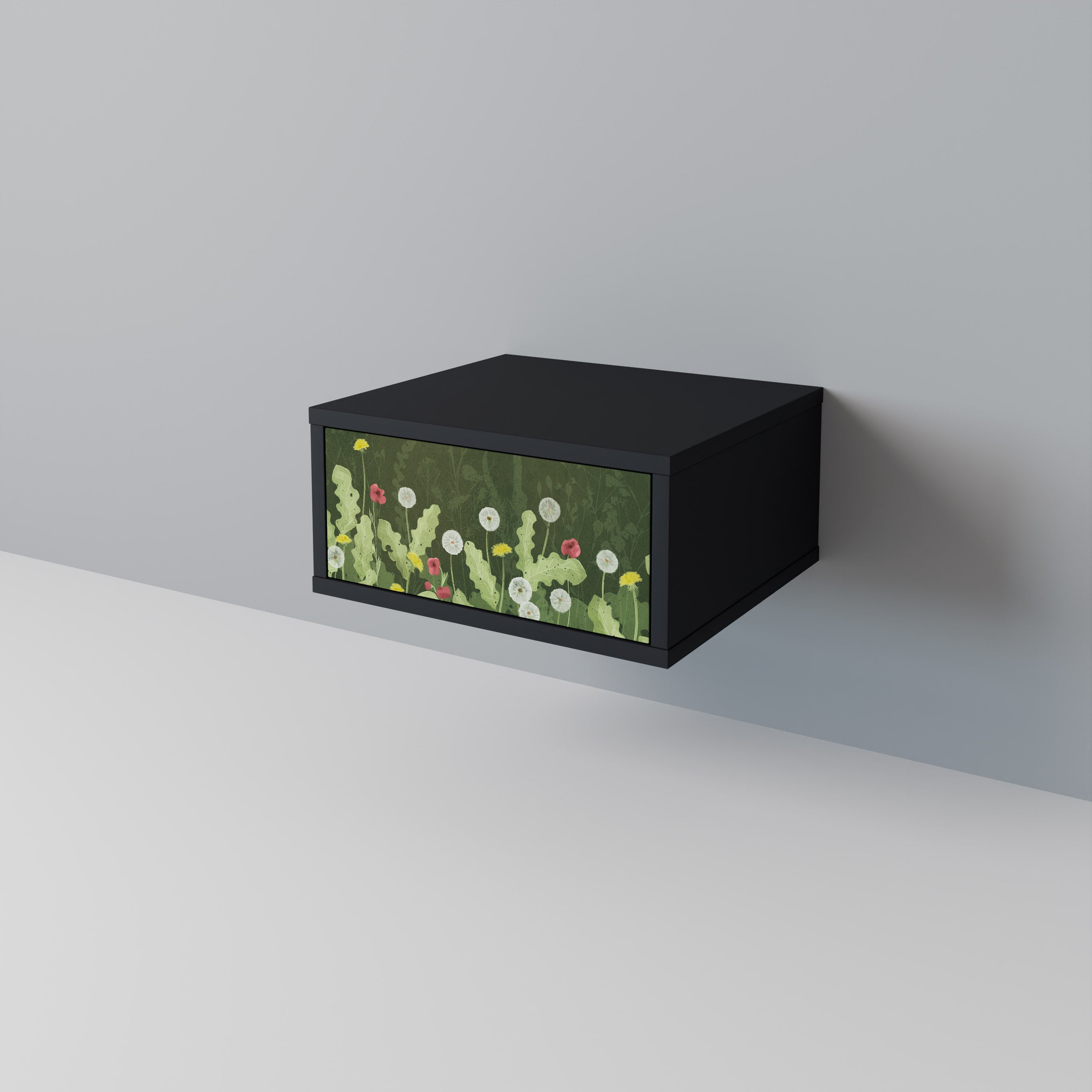 Table de chevet DANDELION AMUSE en finition noire