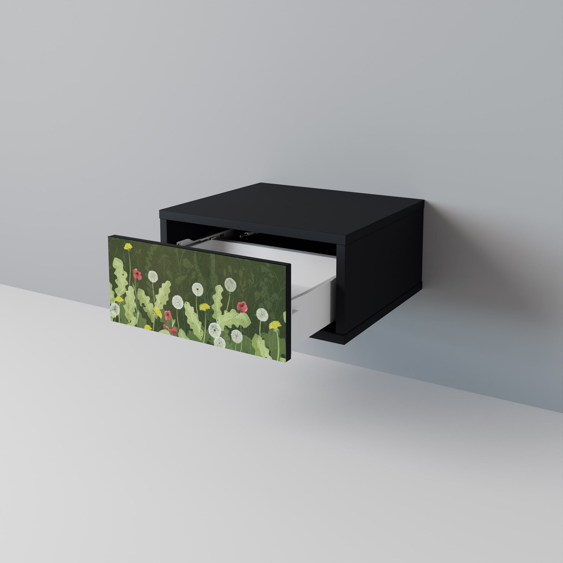 Table de chevet DANDELION AMUSE en finition noire