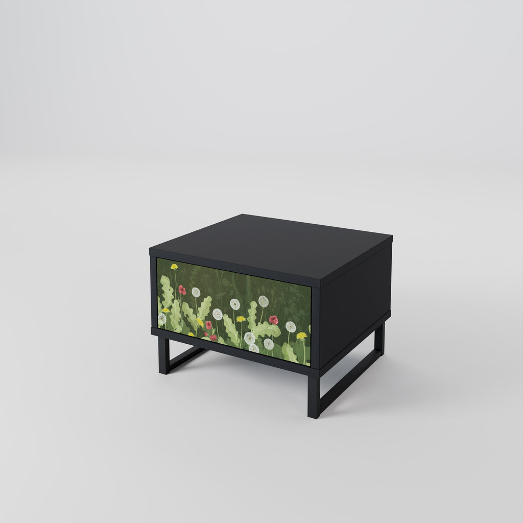 Table de chevet DANDELION AMUSE en finition noire