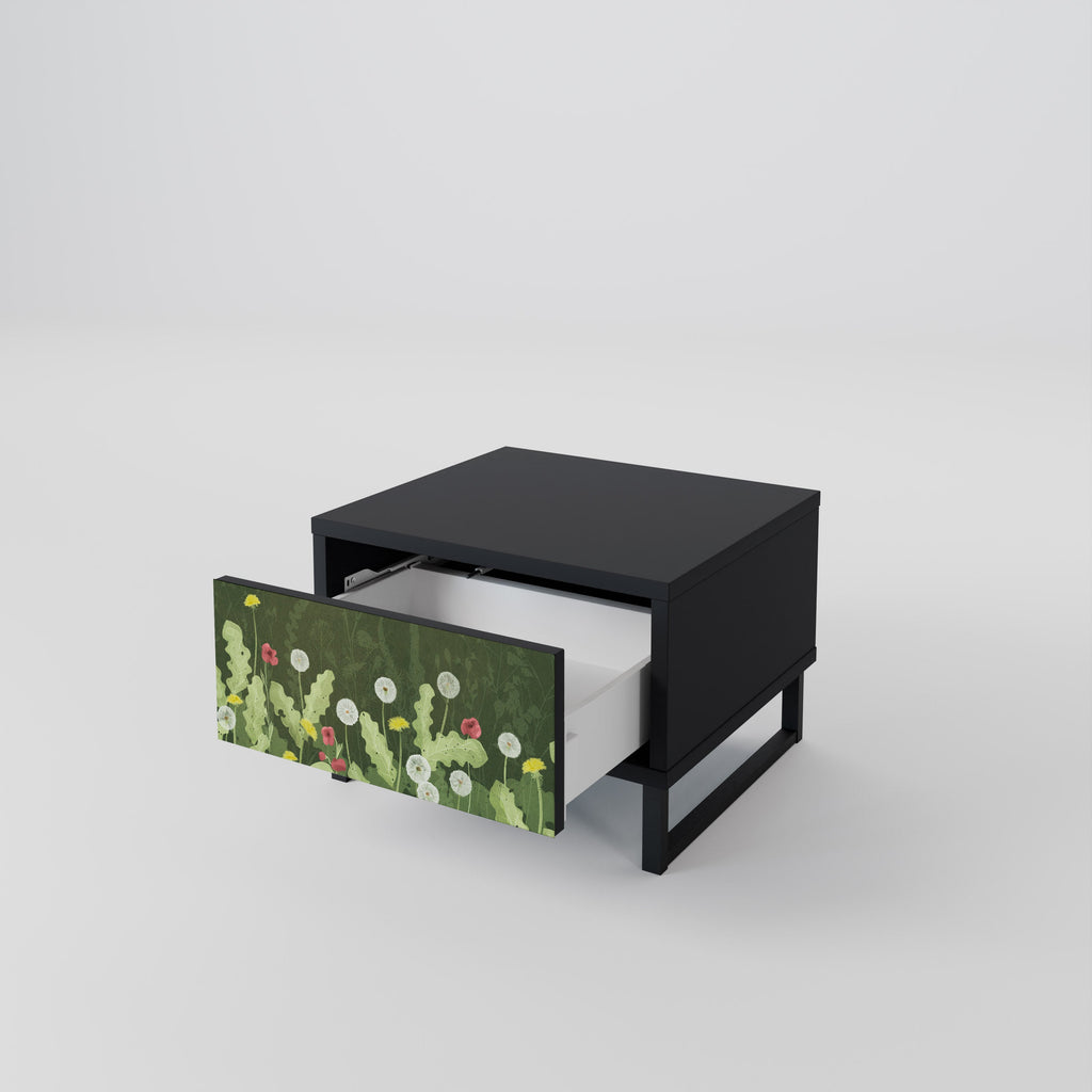Table de chevet DANDELION AMUSE en finition noire