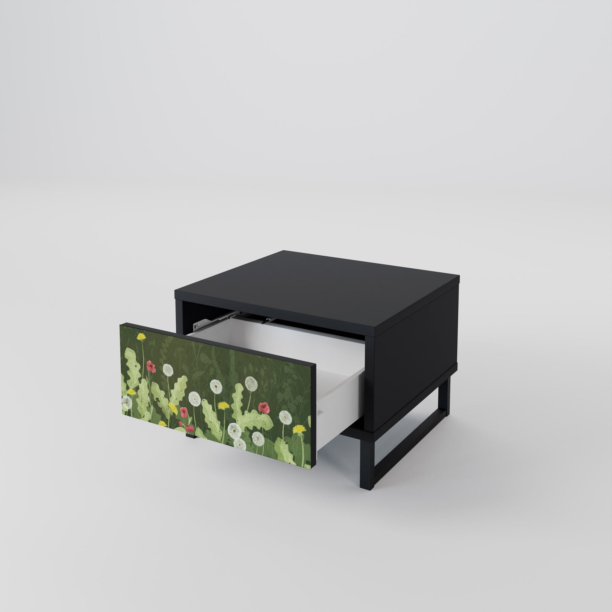 Table de chevet DANDELION AMUSE en finition noire