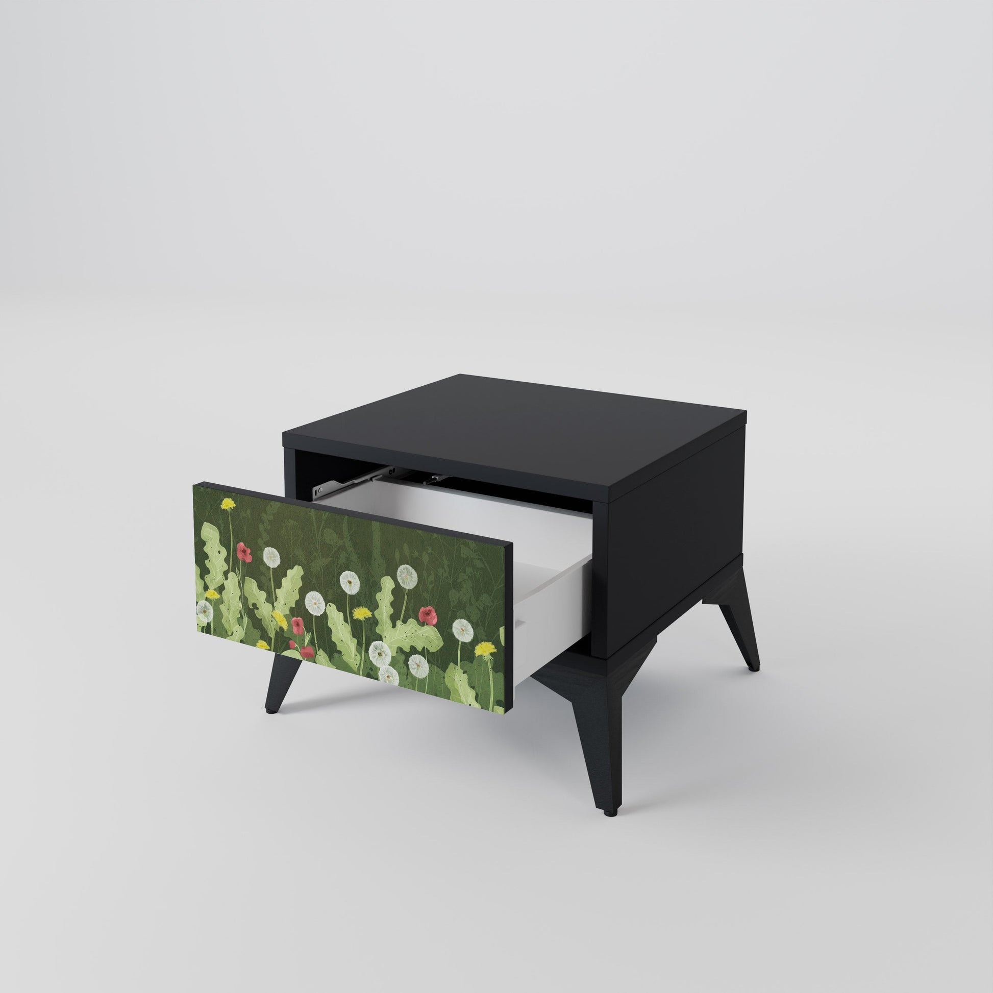 Table de chevet DANDELION AMUSE en finition noire