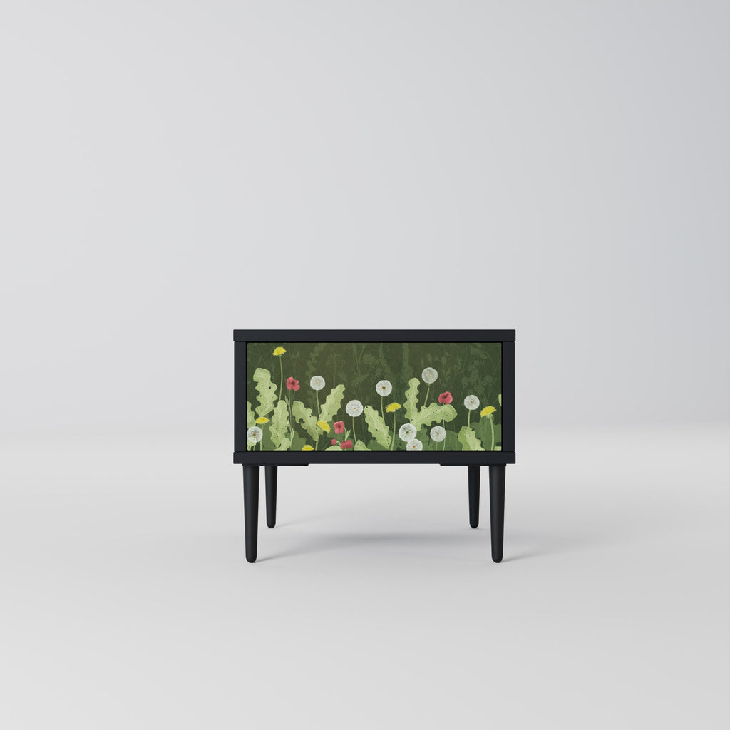 Table de chevet DANDELION AMUSE en finition noire