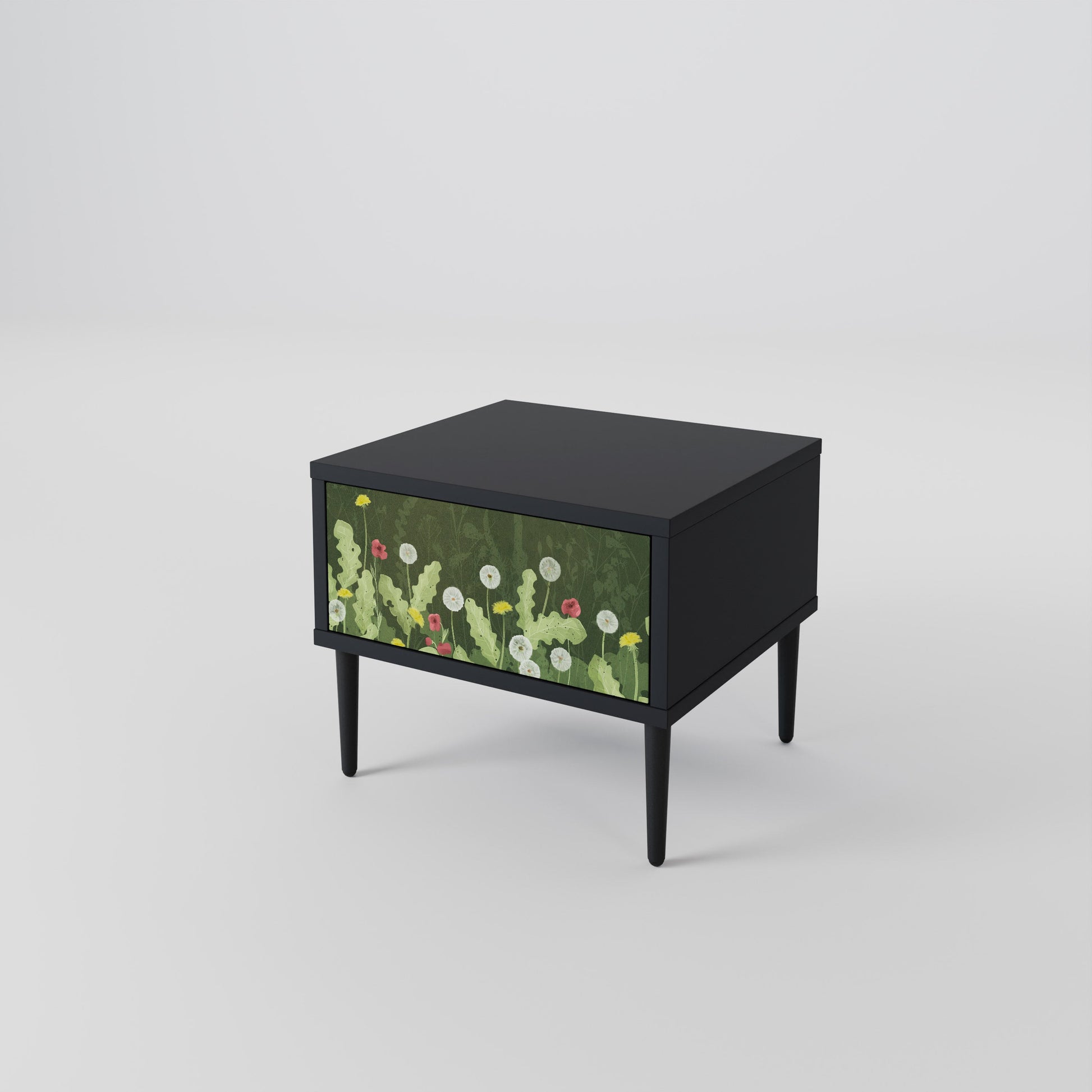 Table de chevet DANDELION AMUSE en finition noire