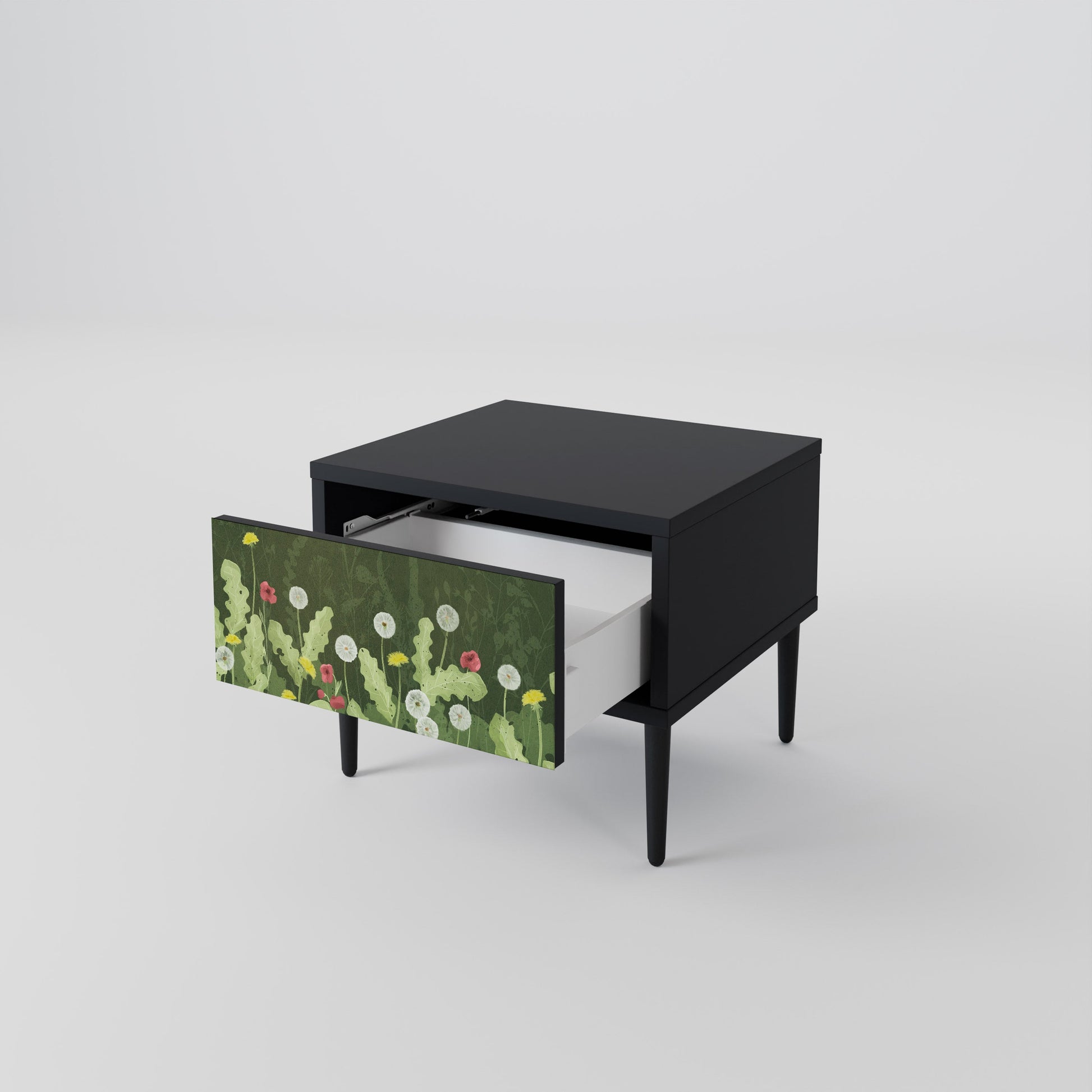 Table de chevet DANDELION AMUSE en finition noire