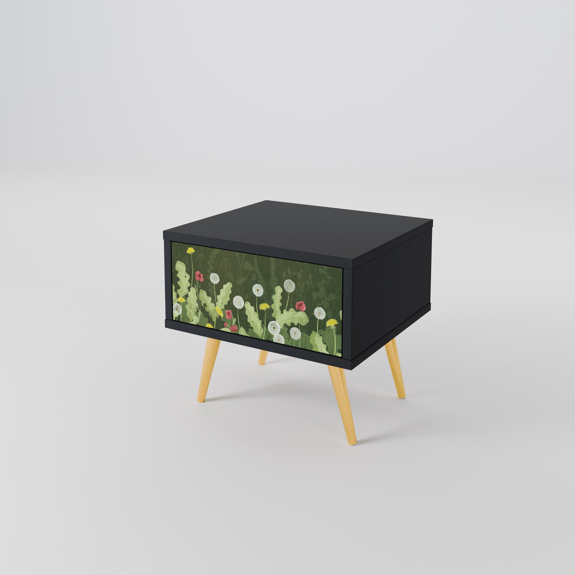 Table de chevet DANDELION AMUSE en finition noire