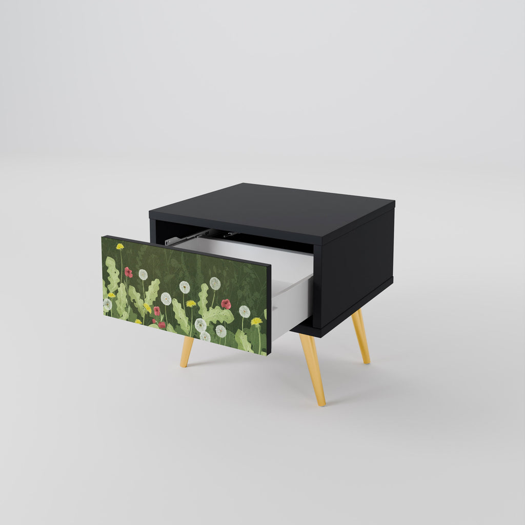 Table de chevet DANDELION AMUSE en finition noire