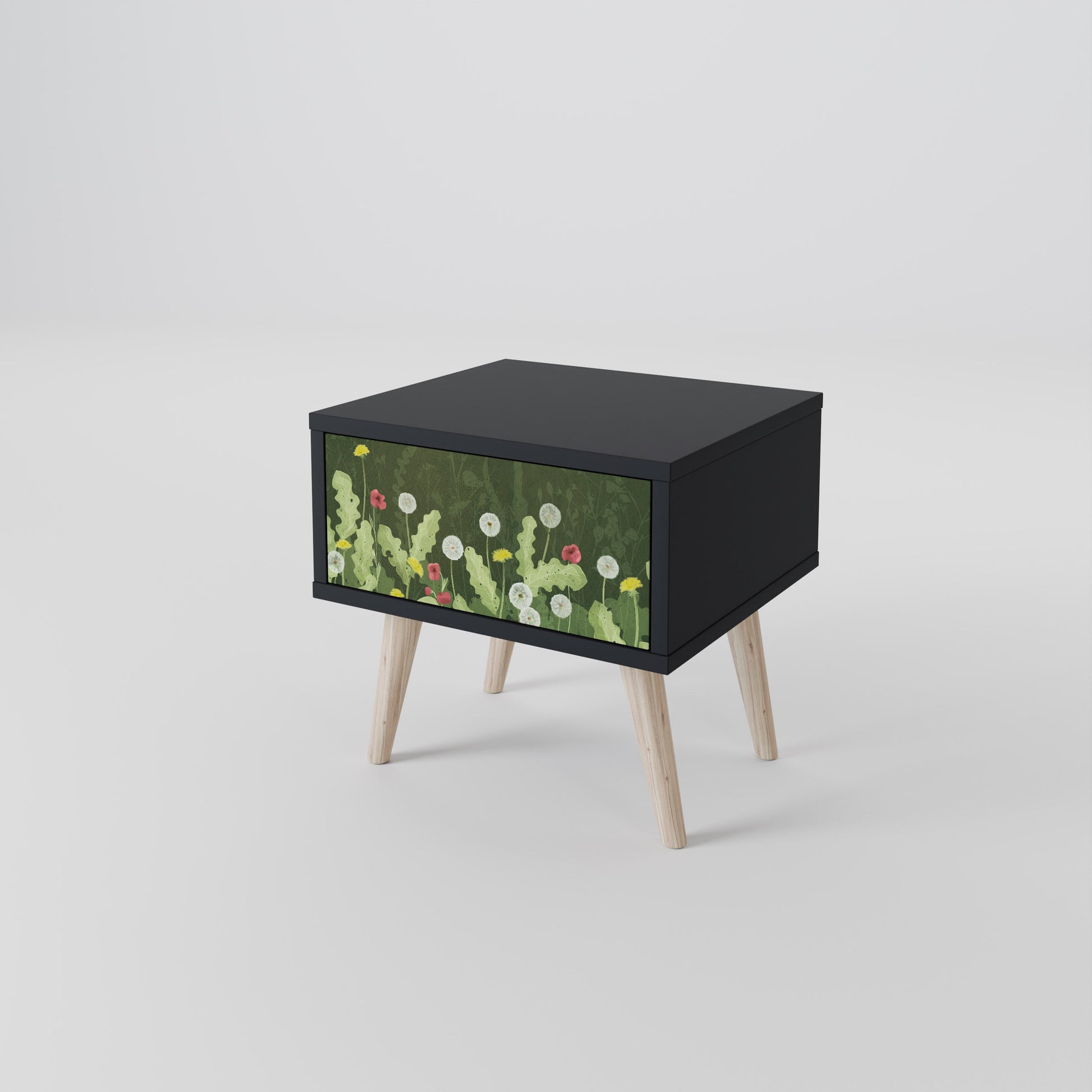 Table de chevet DANDELION AMUSE en finition noire