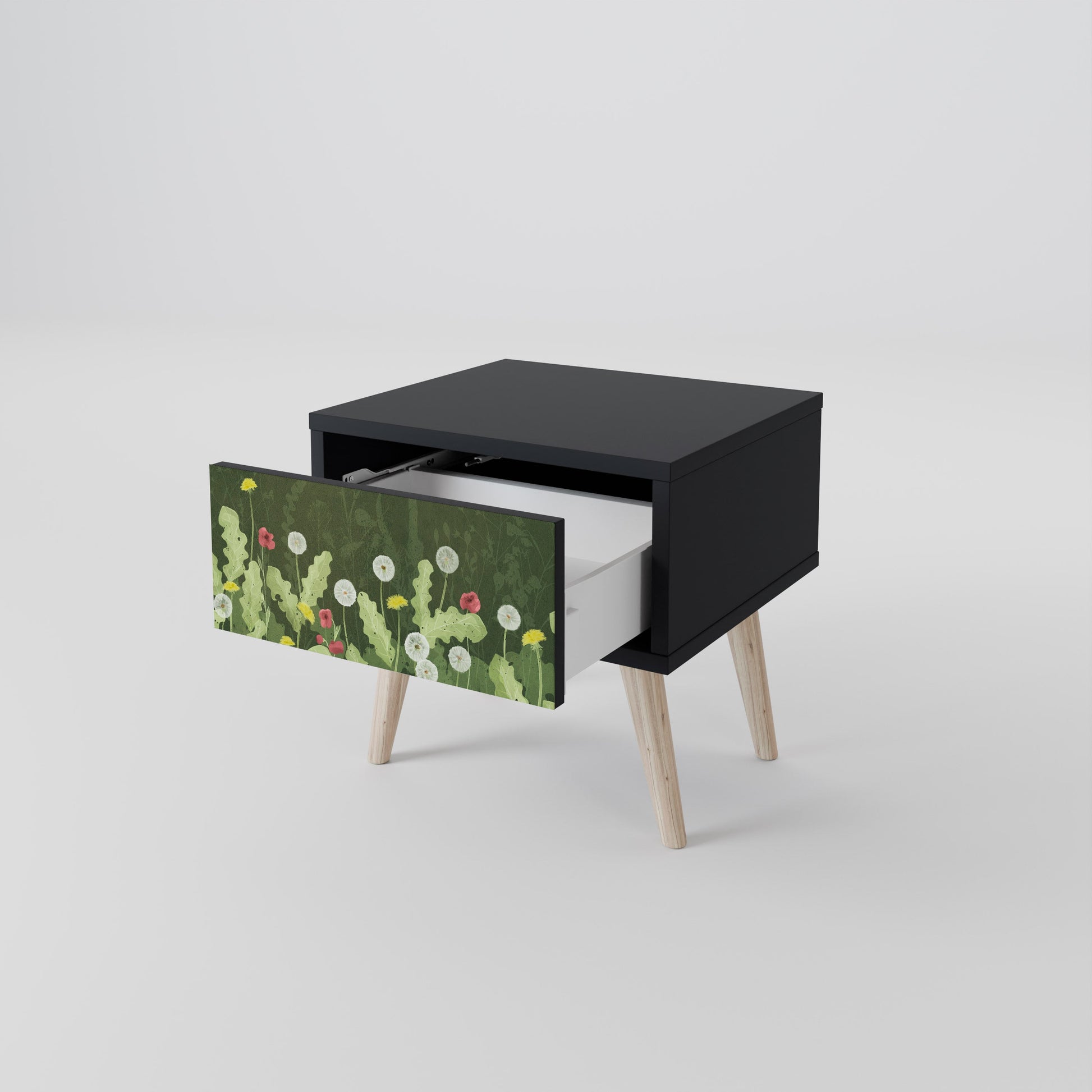Table de chevet DANDELION AMUSE en finition noire