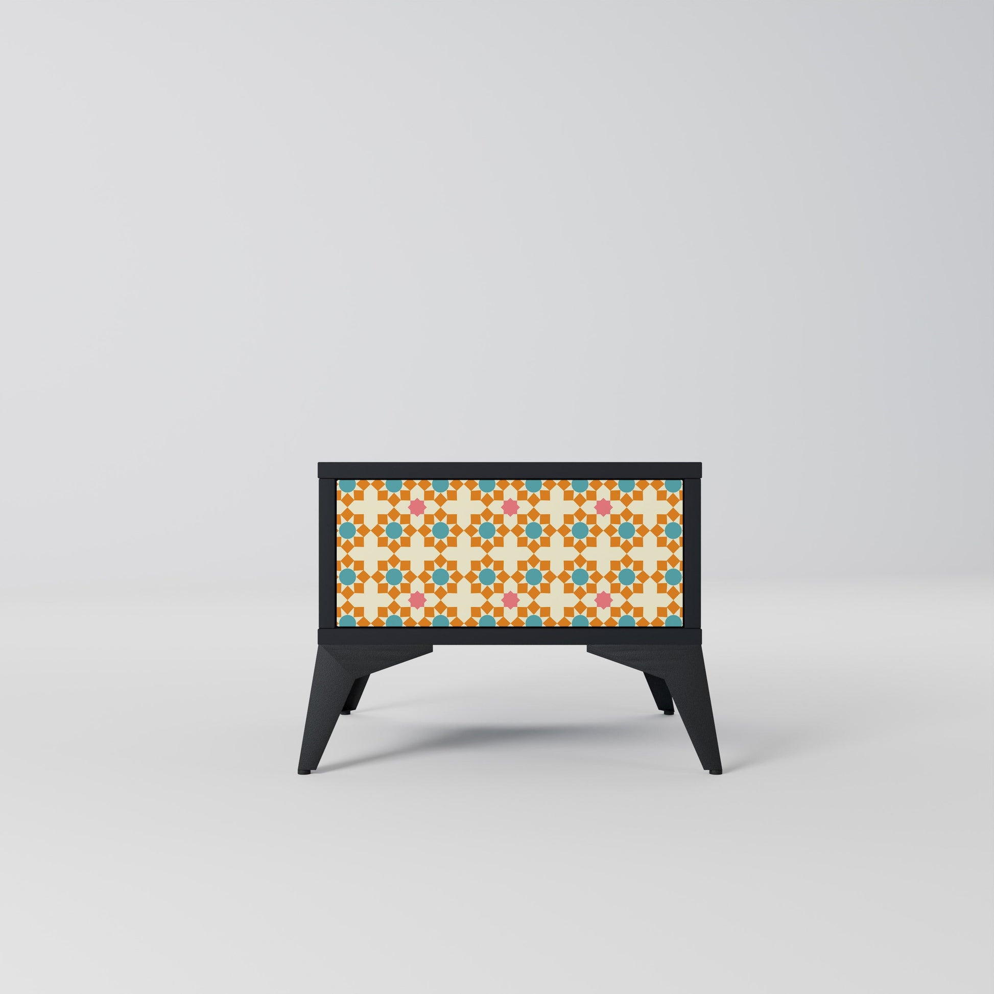 Table de chevet FLORAL DECOR en finition noire