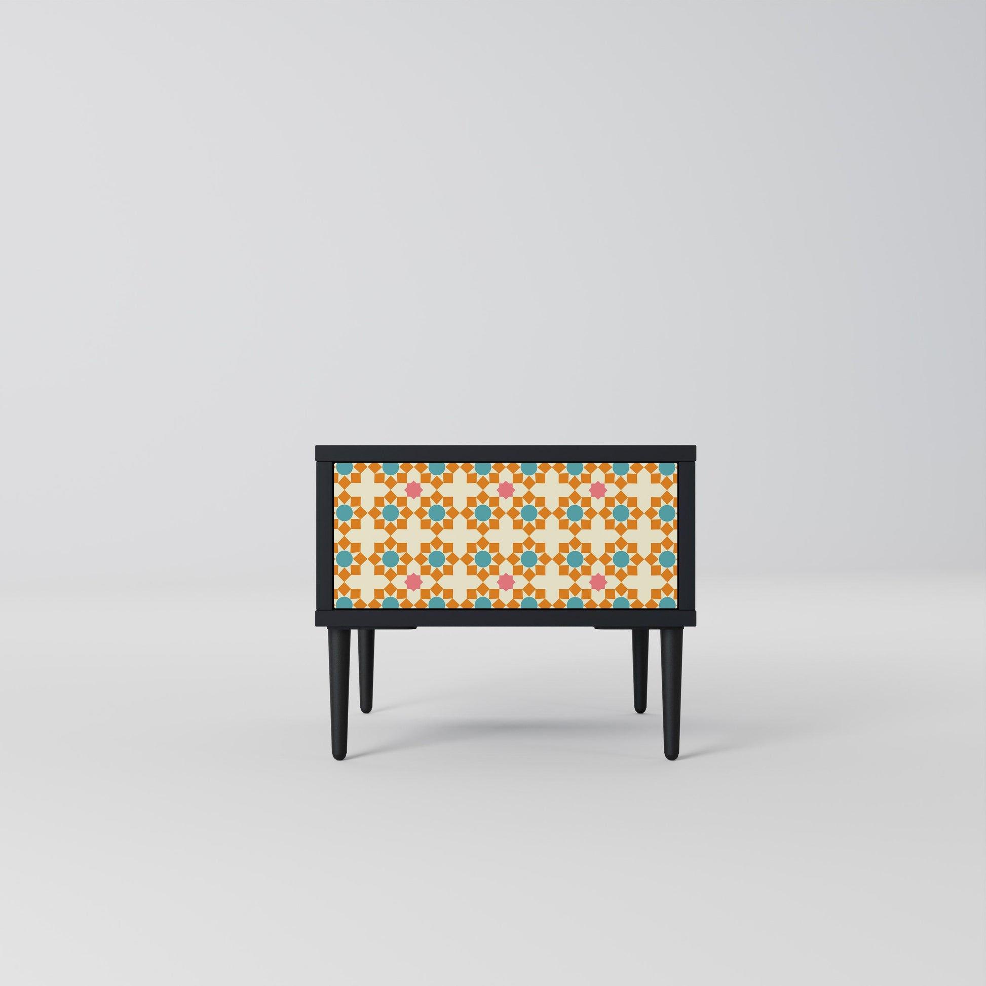 Table de chevet FLORAL DECOR en finition noire