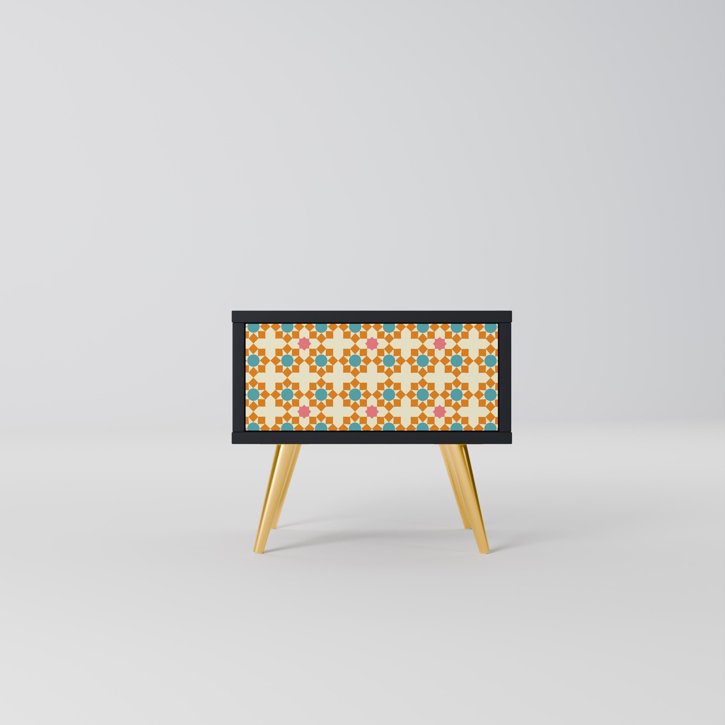 Table de chevet FLORAL DECOR en finition noire