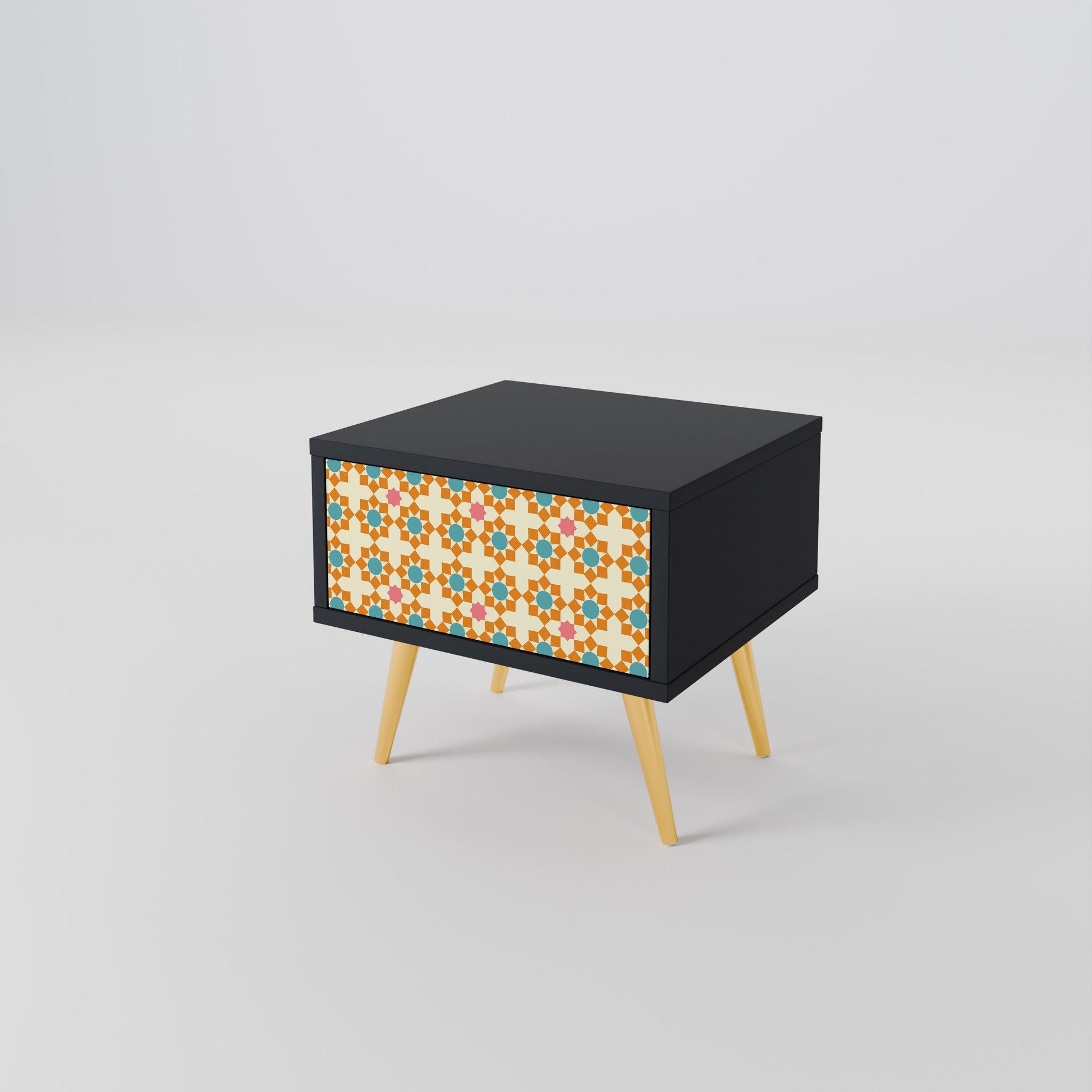 Table de chevet FLORAL DECOR en finition noire