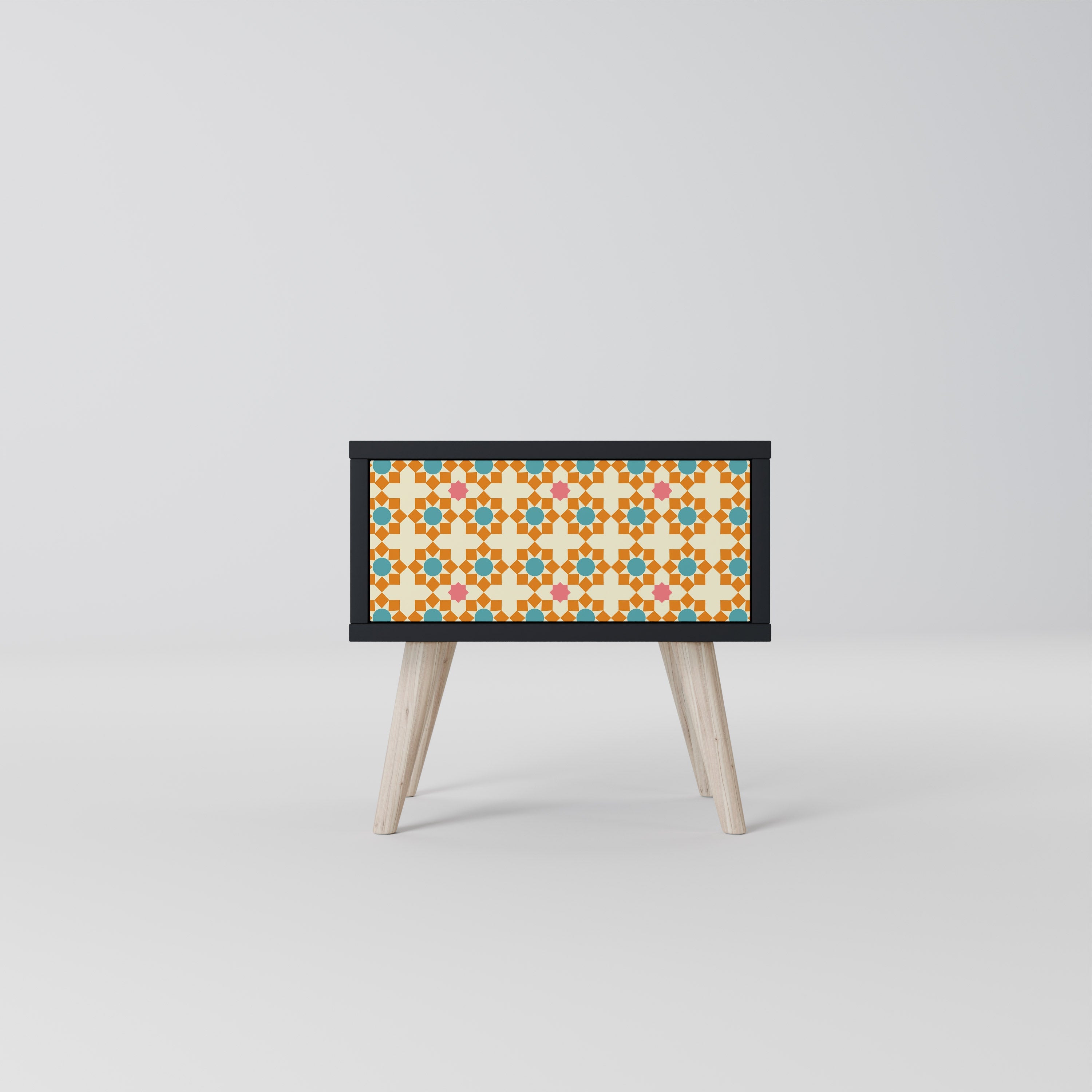 Table de chevet FLORAL DECOR en finition noire