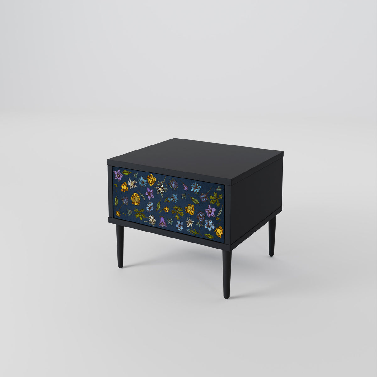 FLOWERS ON NAVY BLUE Nightstand