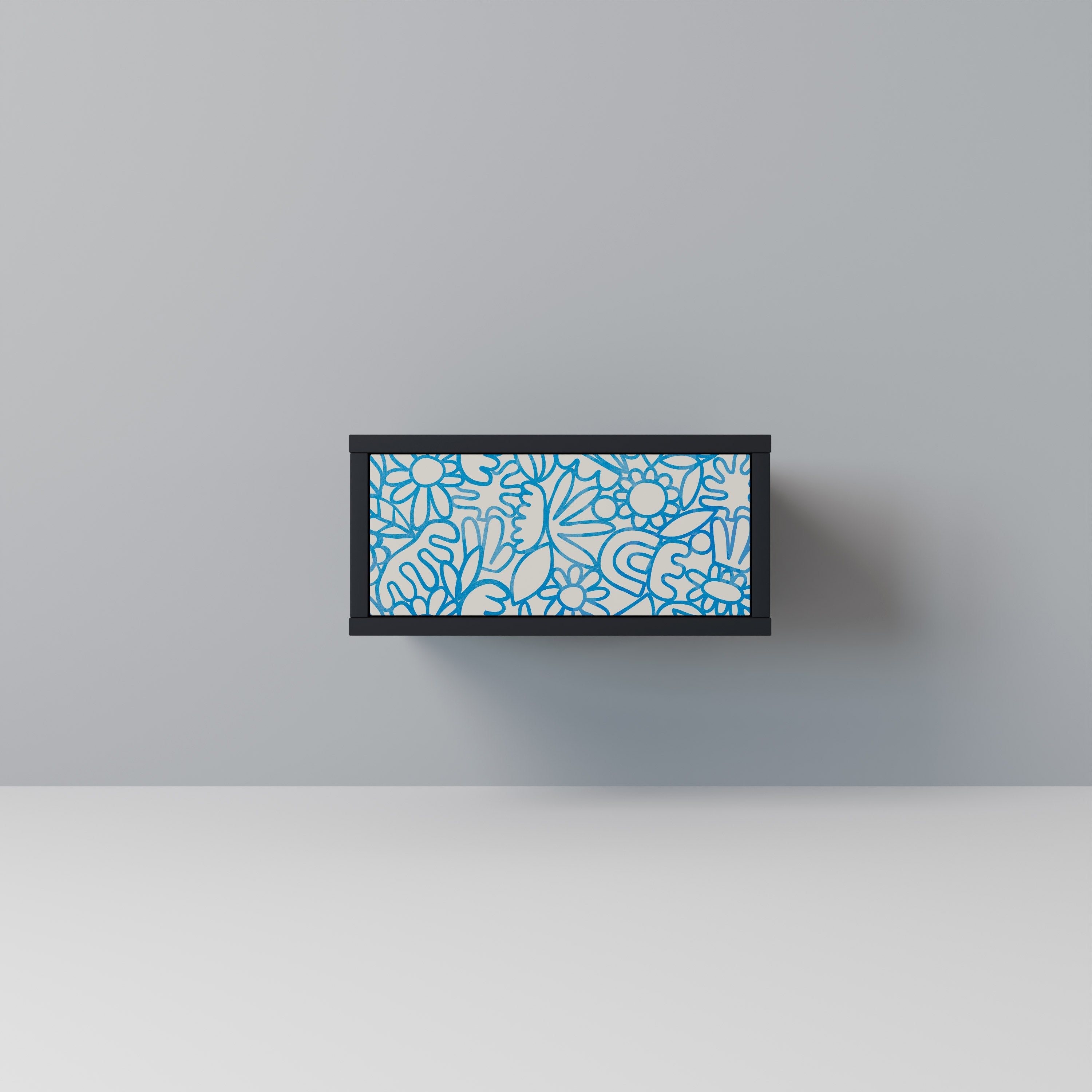 Table de chevet BLOOMY MORNING en finition noire