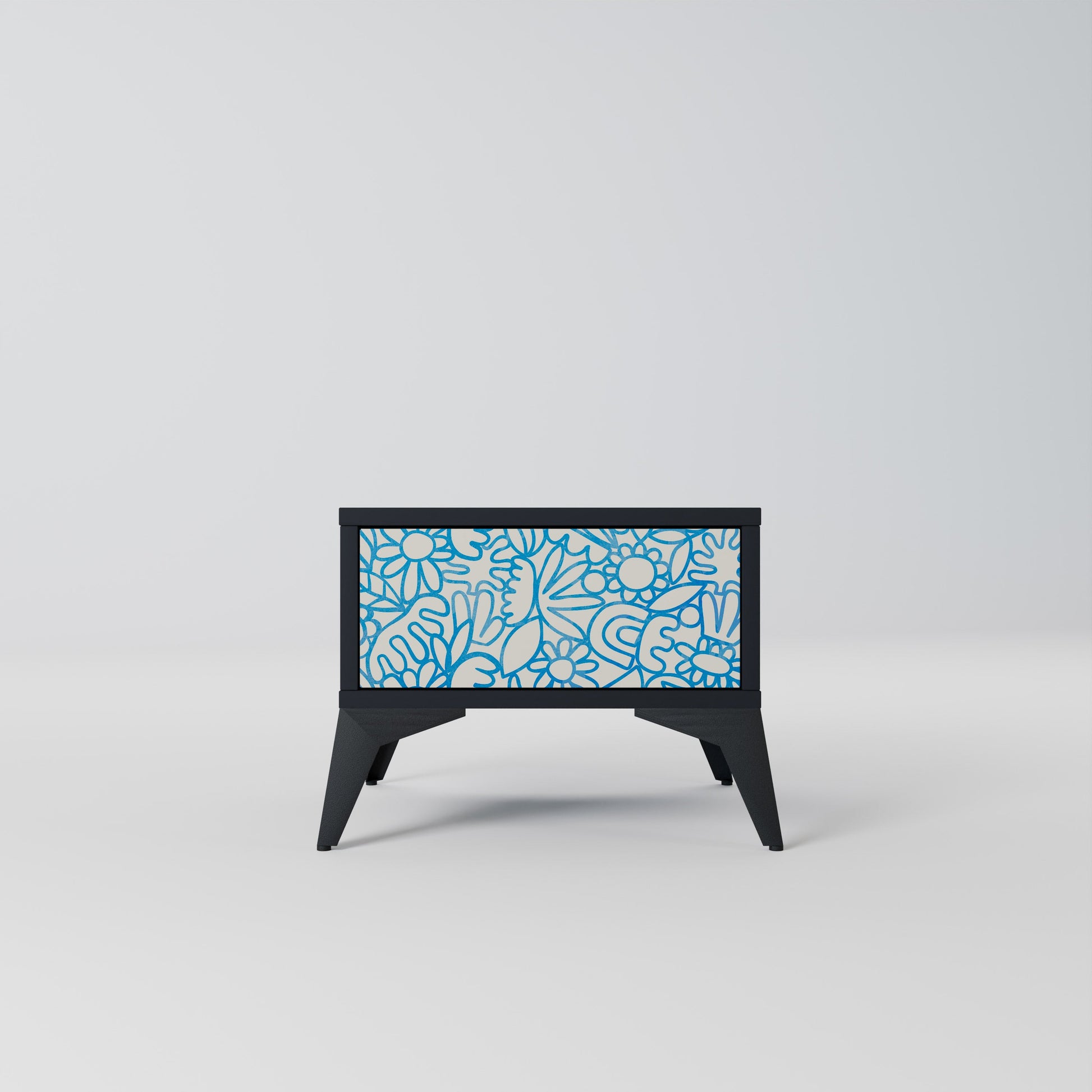 Table de chevet BLOOMY MORNING en finition noire