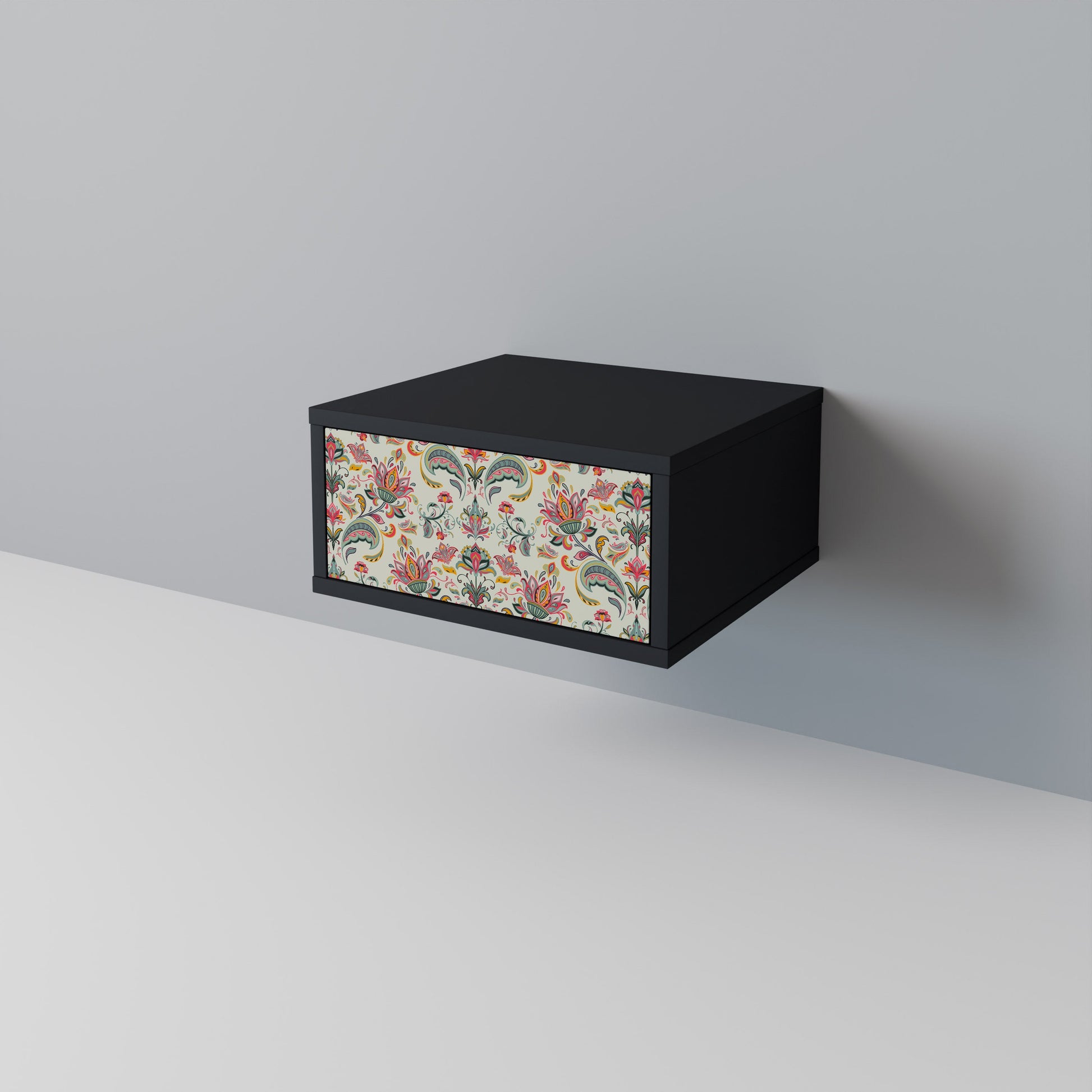 Table de chevet ORGANIC FOLKLORE en finition noire