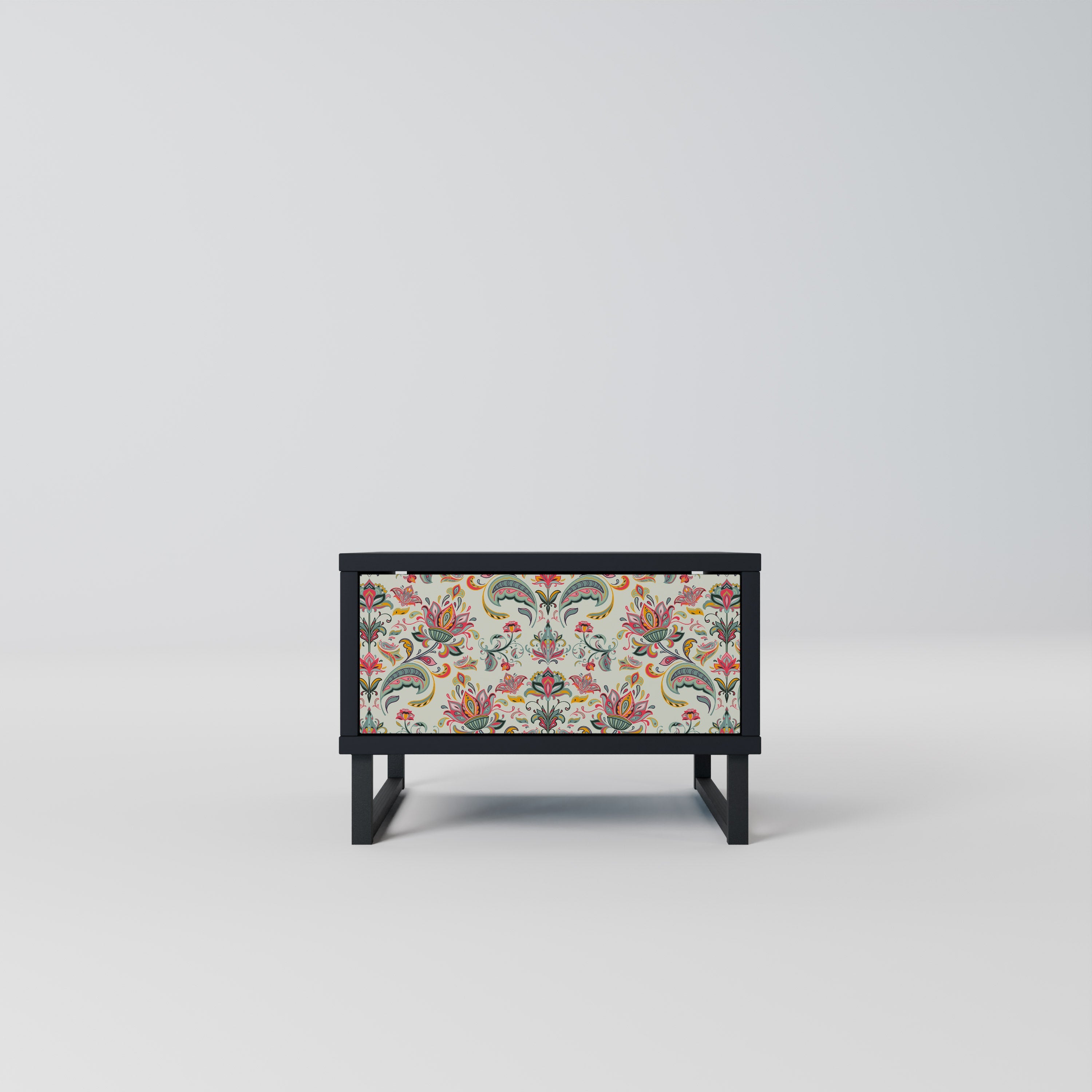 Table de chevet ORGANIC FOLKLORE en finition noire