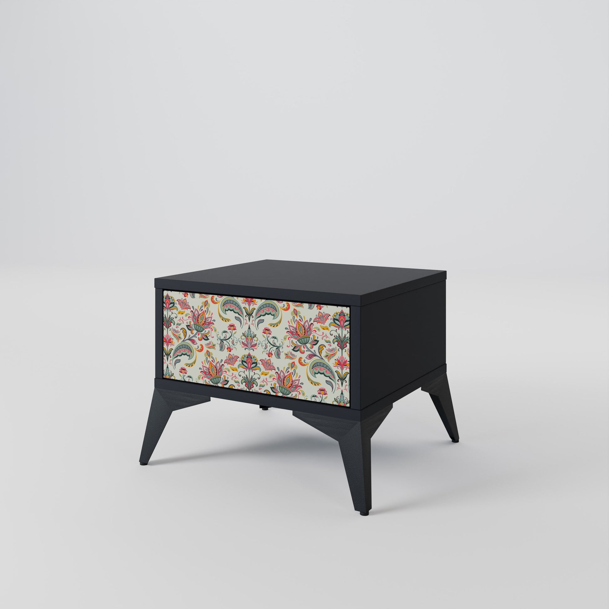 Table de chevet ORGANIC FOLKLORE en finition noire