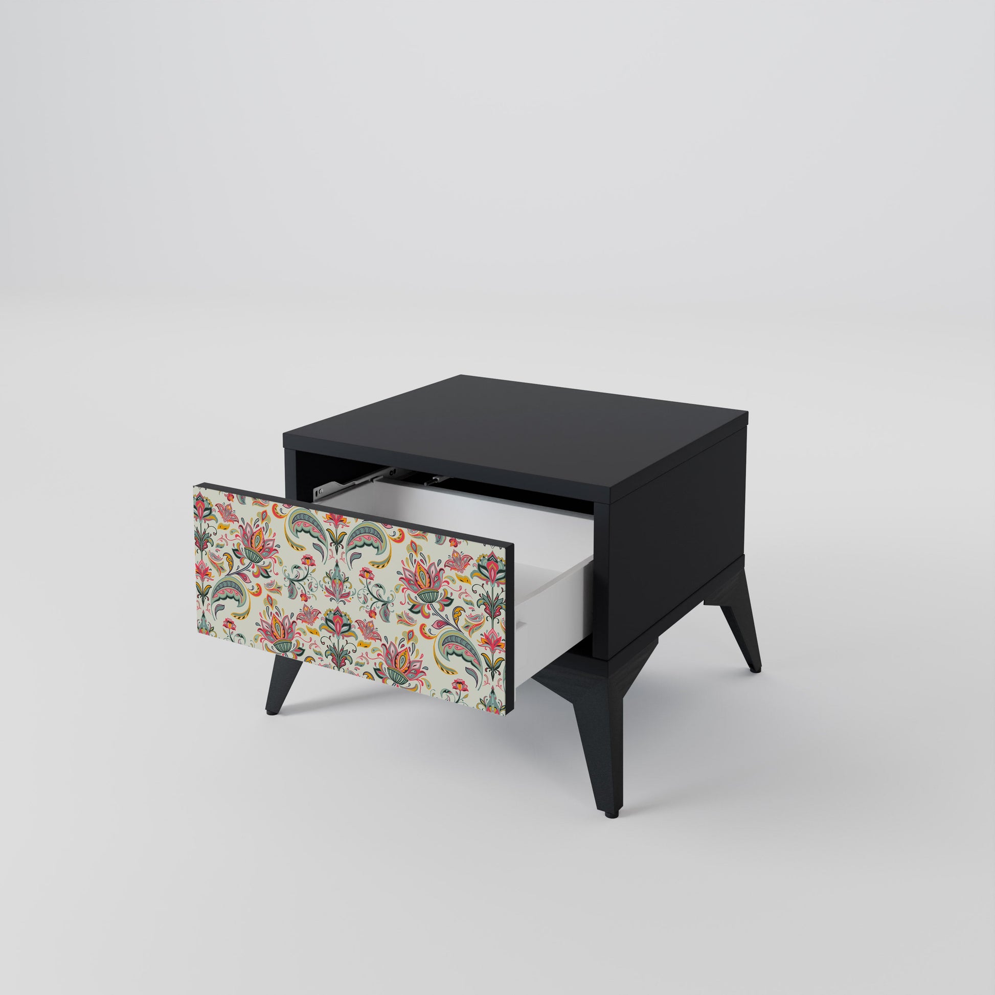 Table de chevet ORGANIC FOLKLORE en finition noire