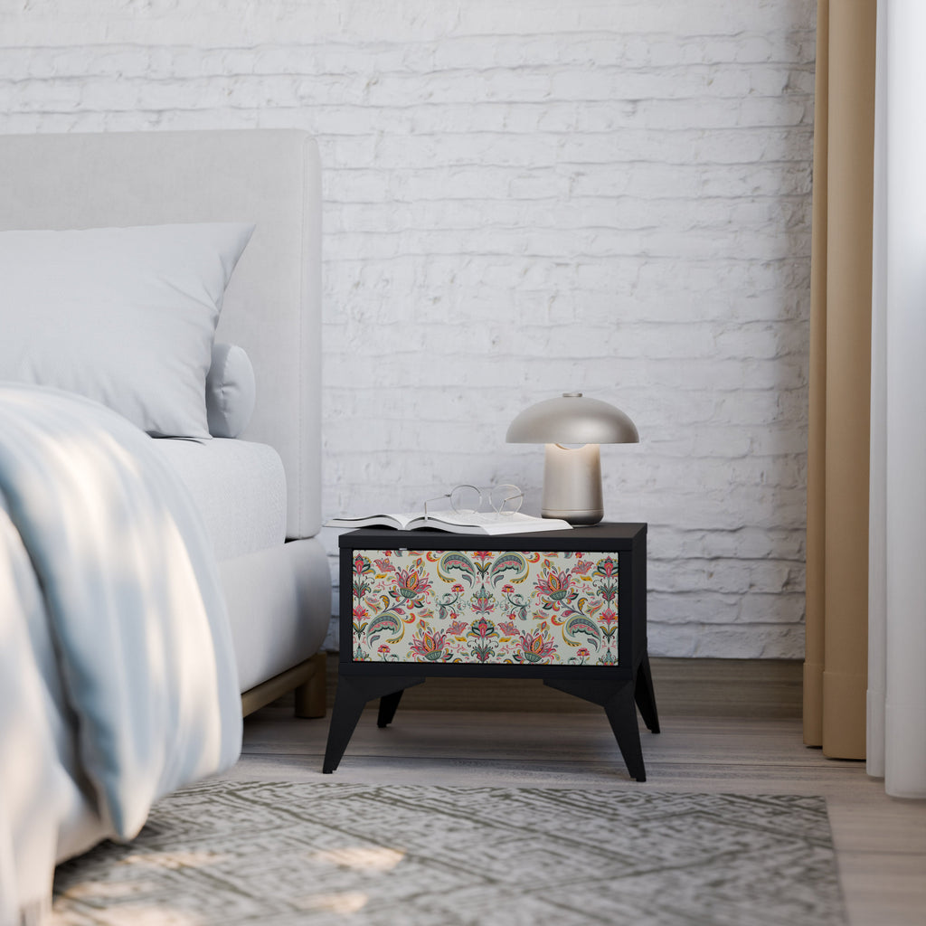 Table de chevet ORGANIC FOLKLORE en finition noire