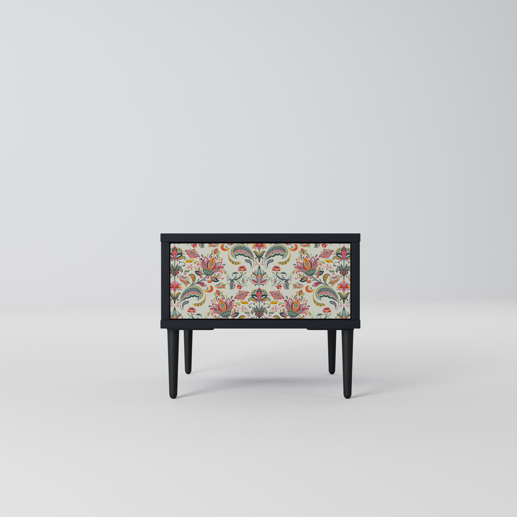 Table de chevet ORGANIC FOLKLORE en finition noire