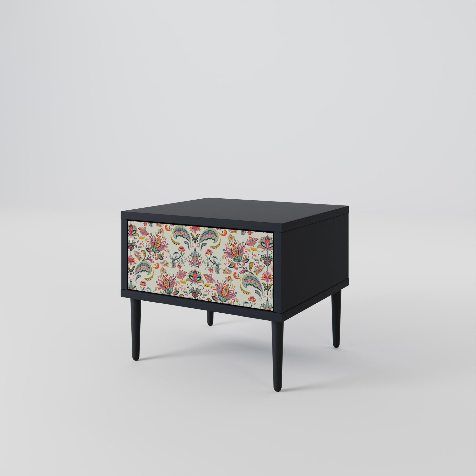 Table de chevet ORGANIC FOLKLORE en finition noire