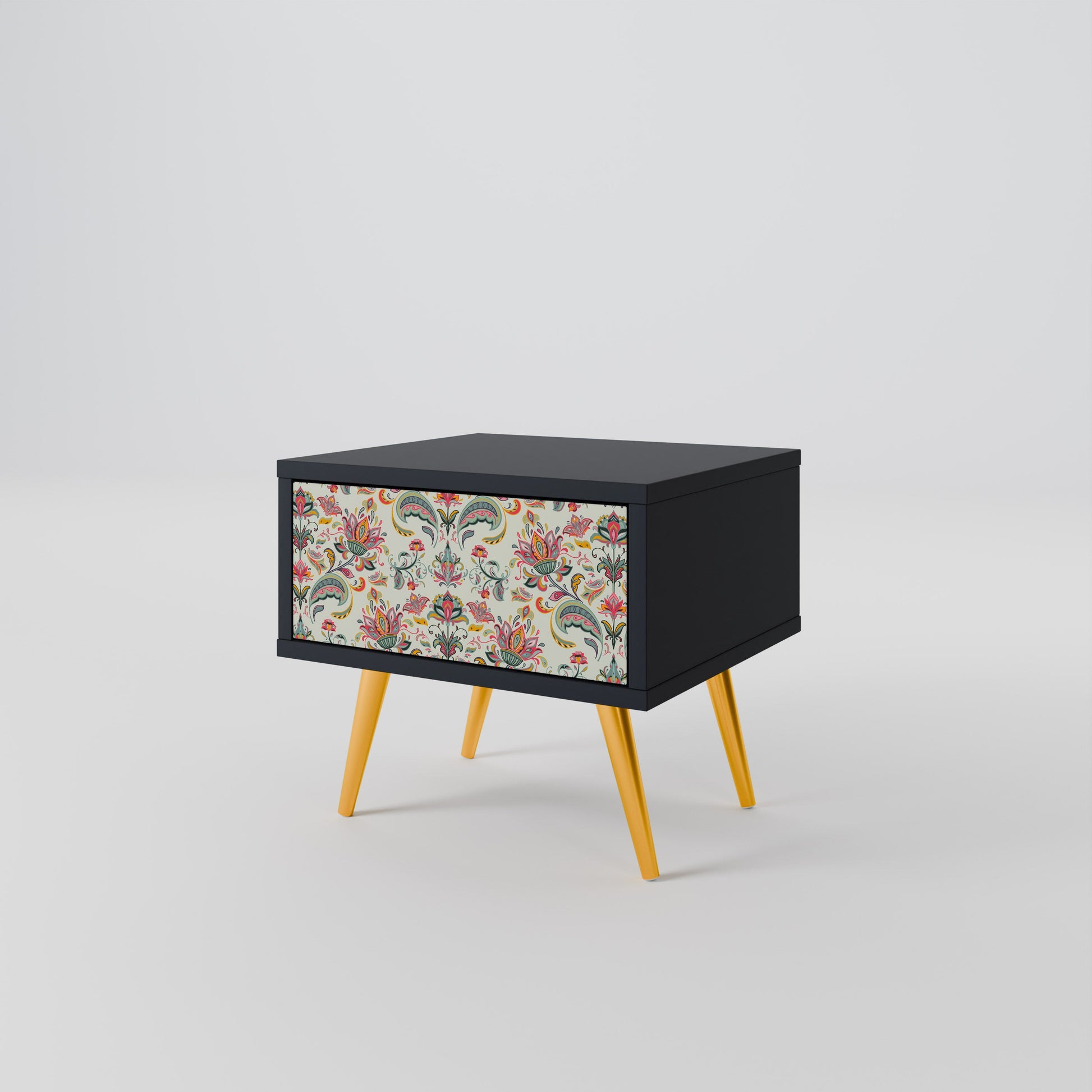 Table de chevet ORGANIC FOLKLORE en finition noire