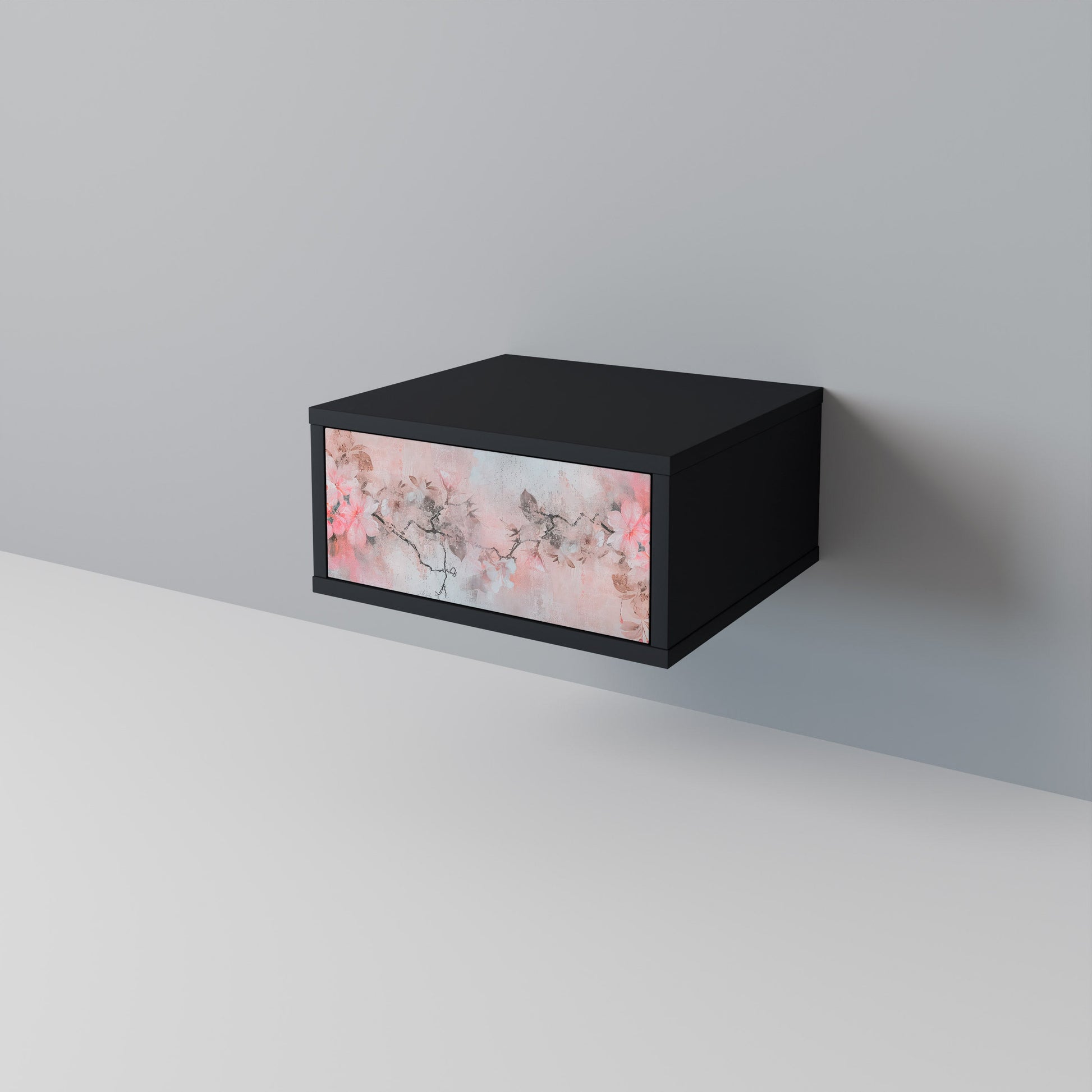 Table de chevet CHERRY BLOSSOM en finition noire