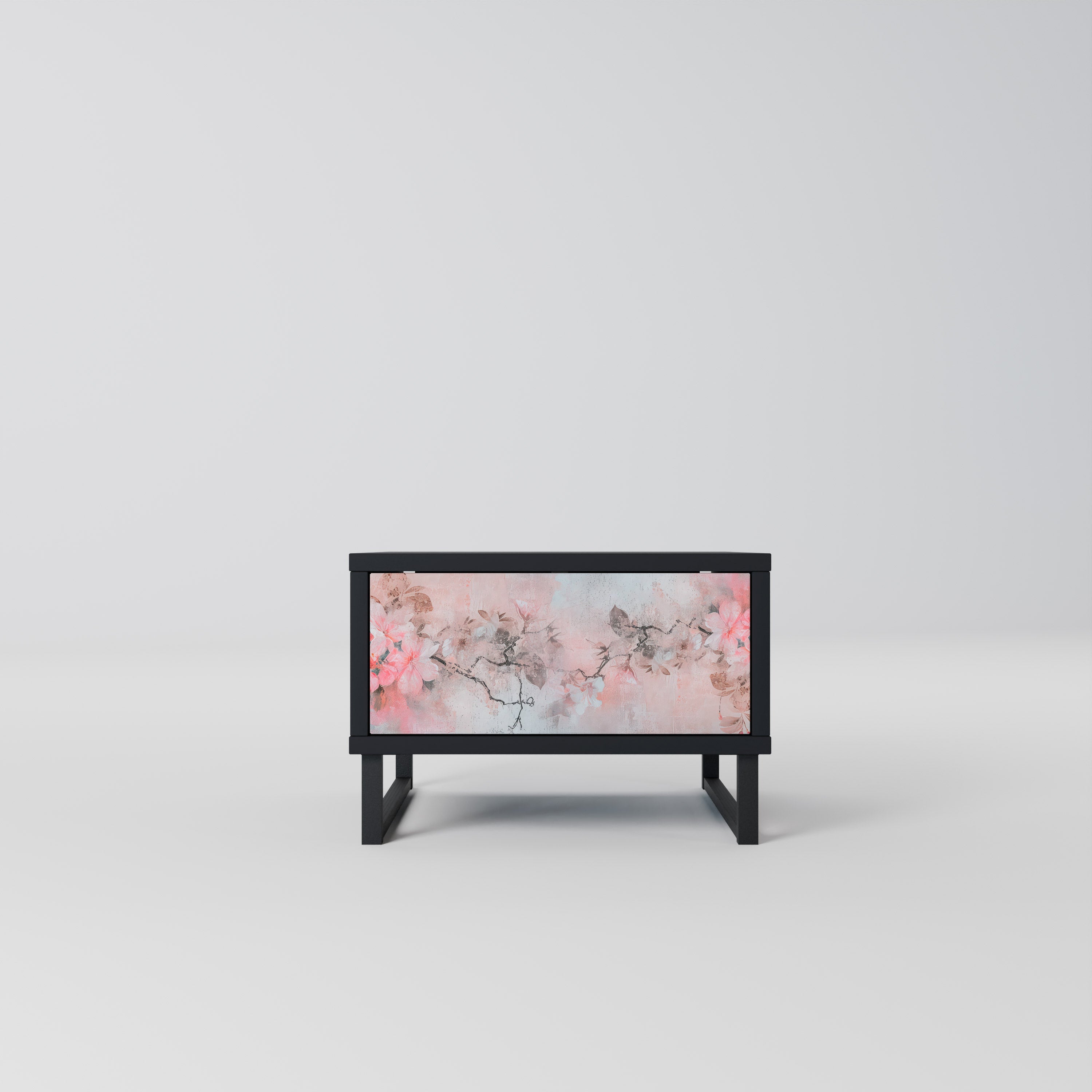 Table de chevet CHERRY BLOSSOM en finition noire