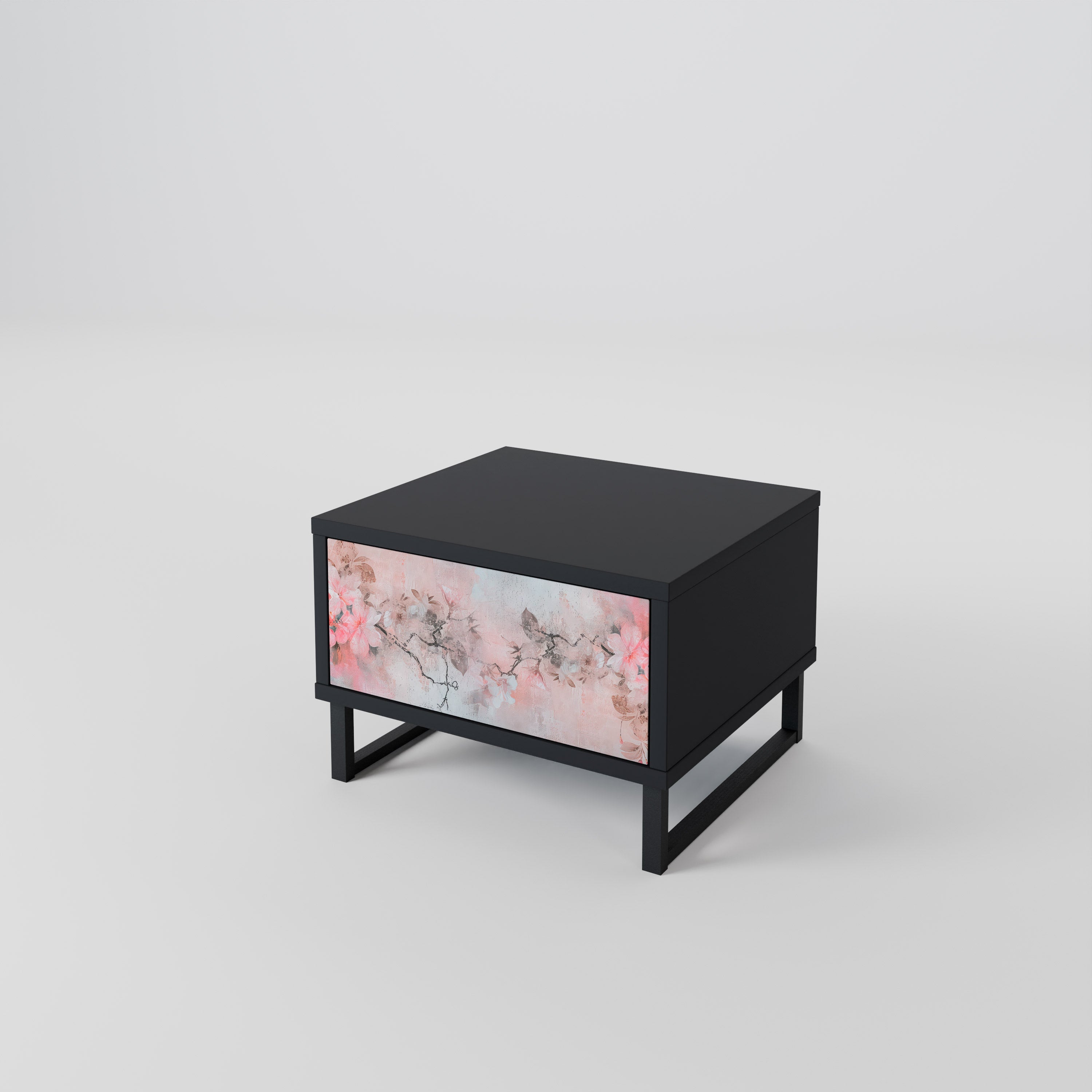 Table de chevet CHERRY BLOSSOM en finition noire