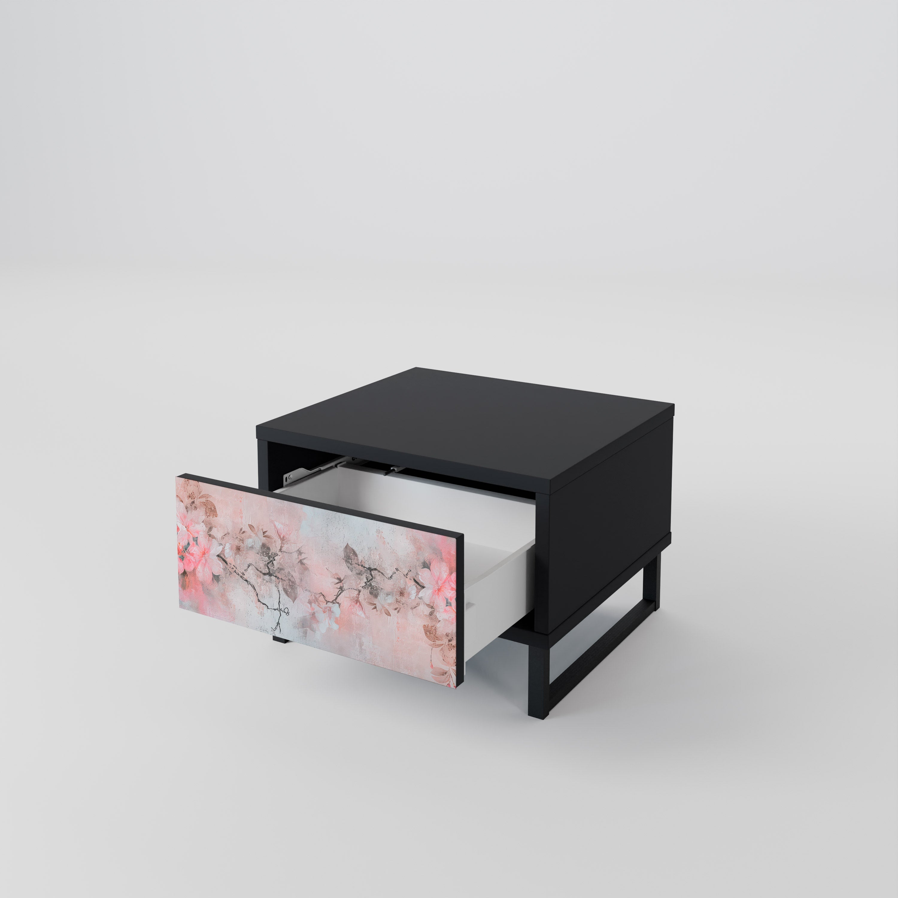 Table de chevet CHERRY BLOSSOM en finition noire
