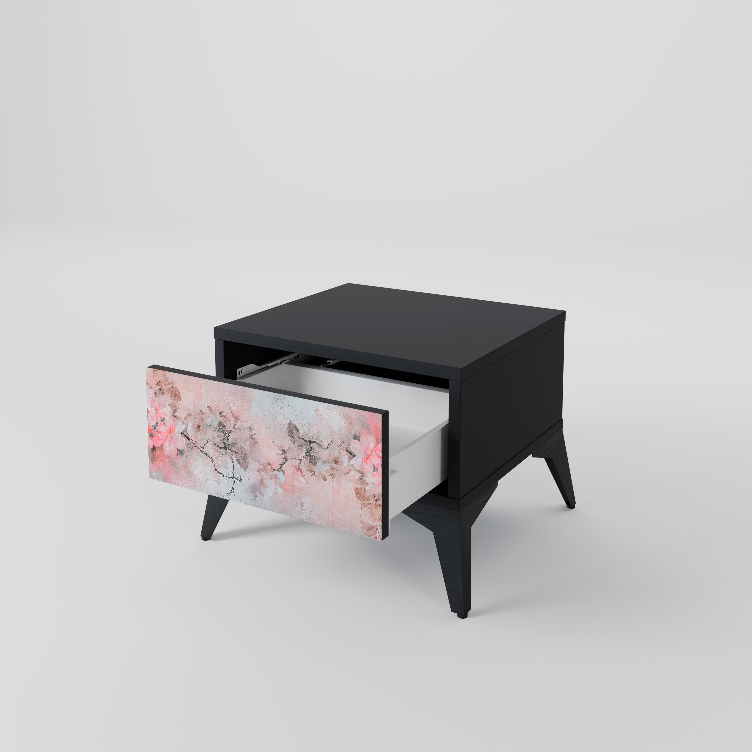 Table de chevet CHERRY BLOSSOM en finition noire
